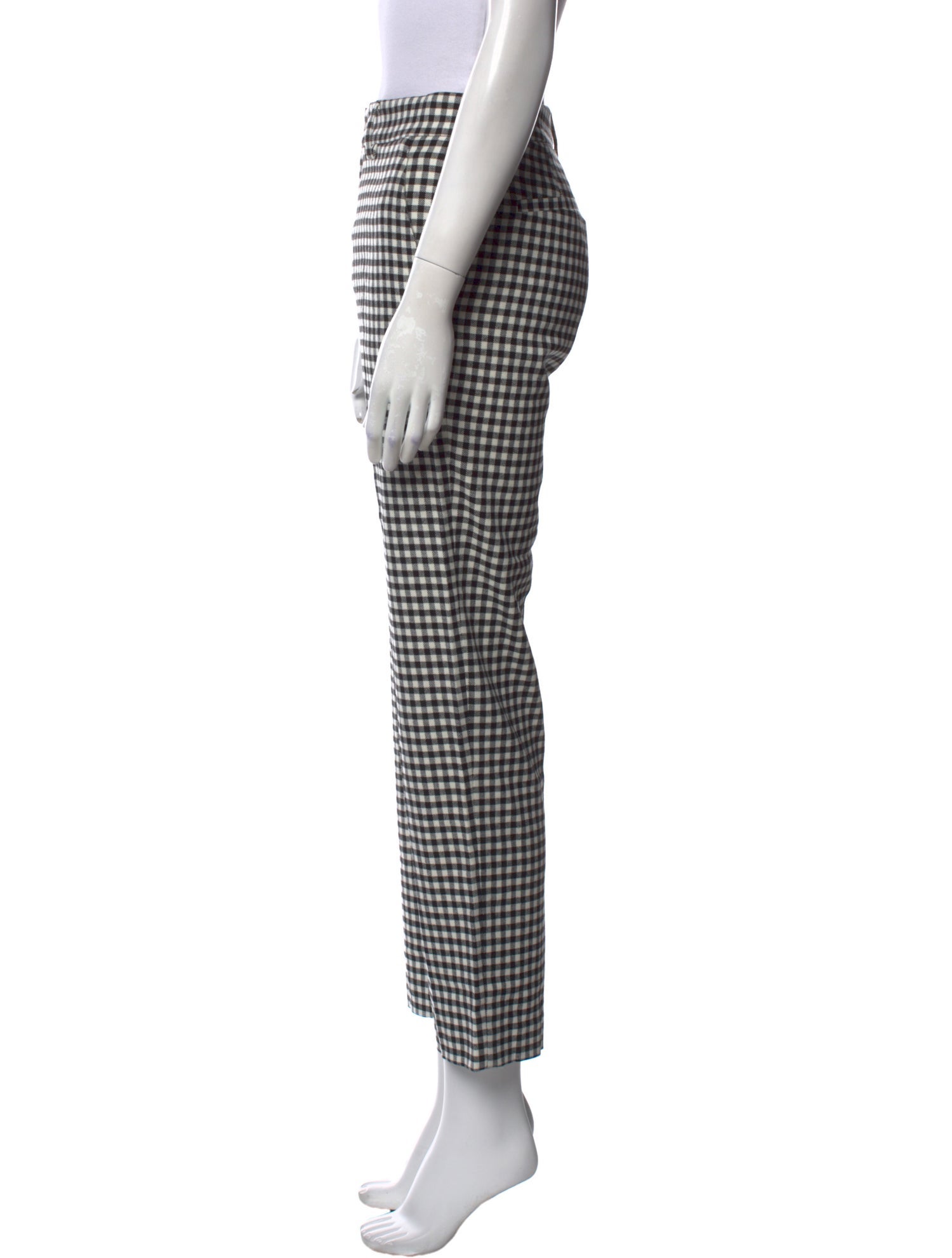 Red Valentino Plaid Print Skinny Leg Pants