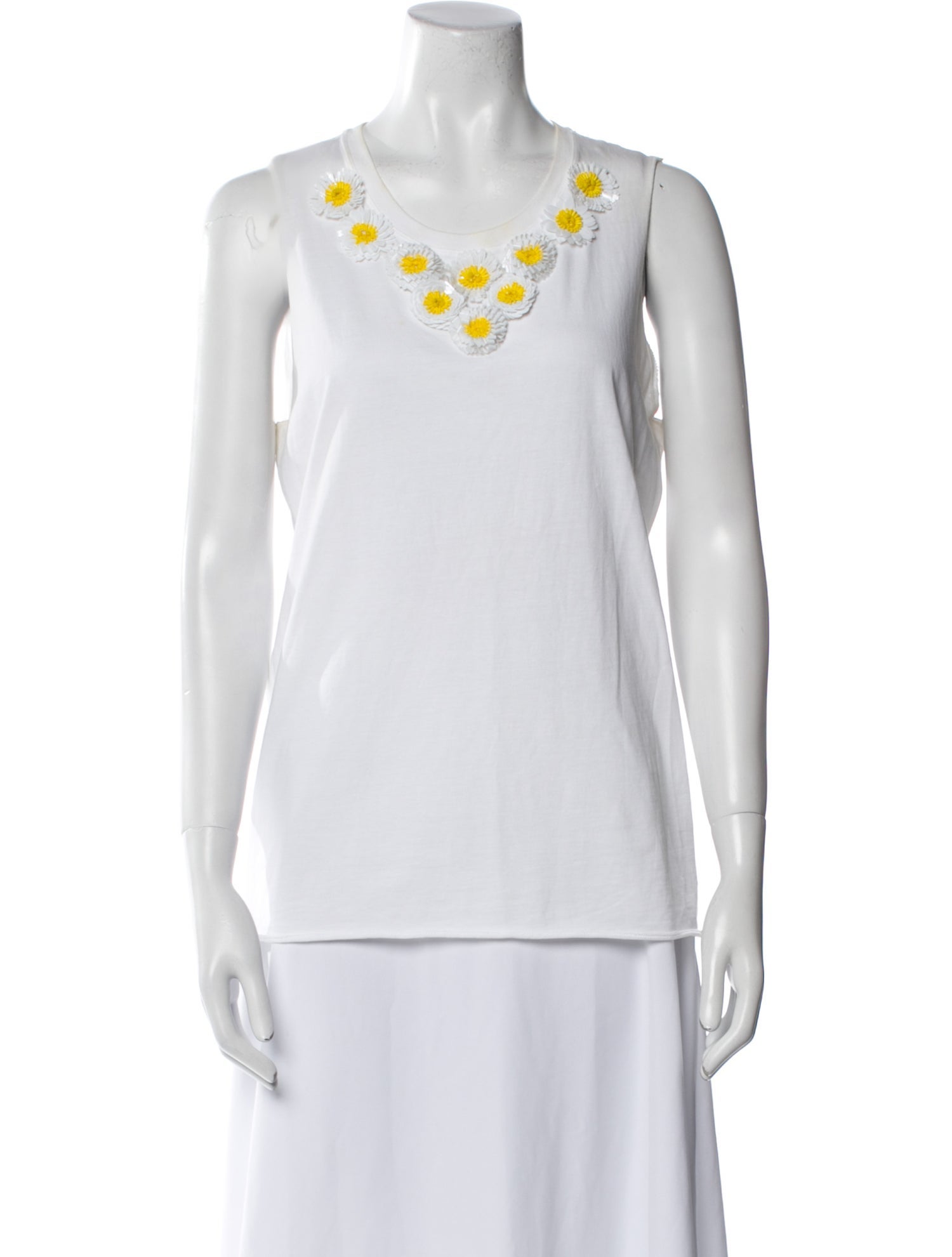 Red Valentino Floral Print Scoop Neck Top