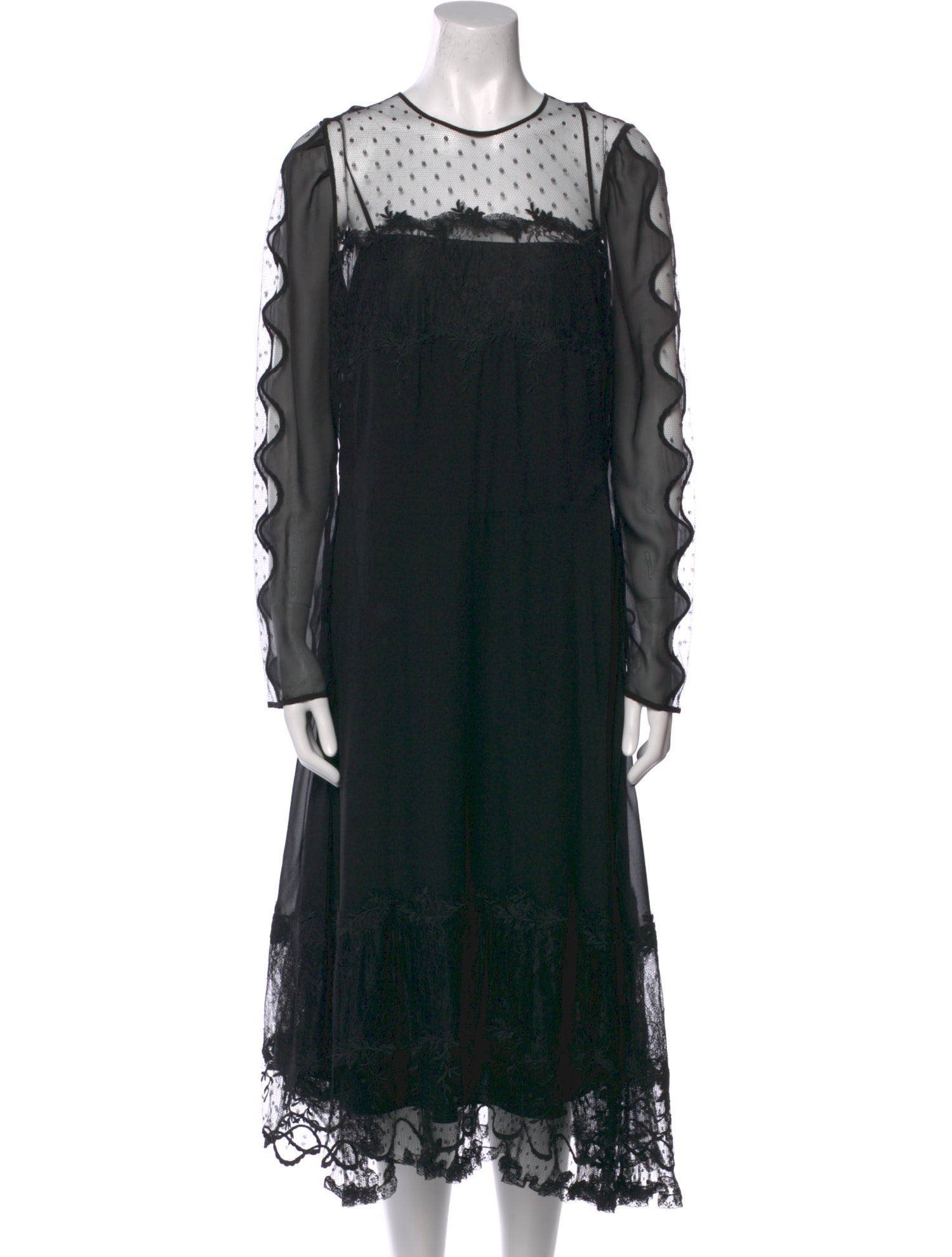 Red Valentino Crew Neck Knee-Length Dress