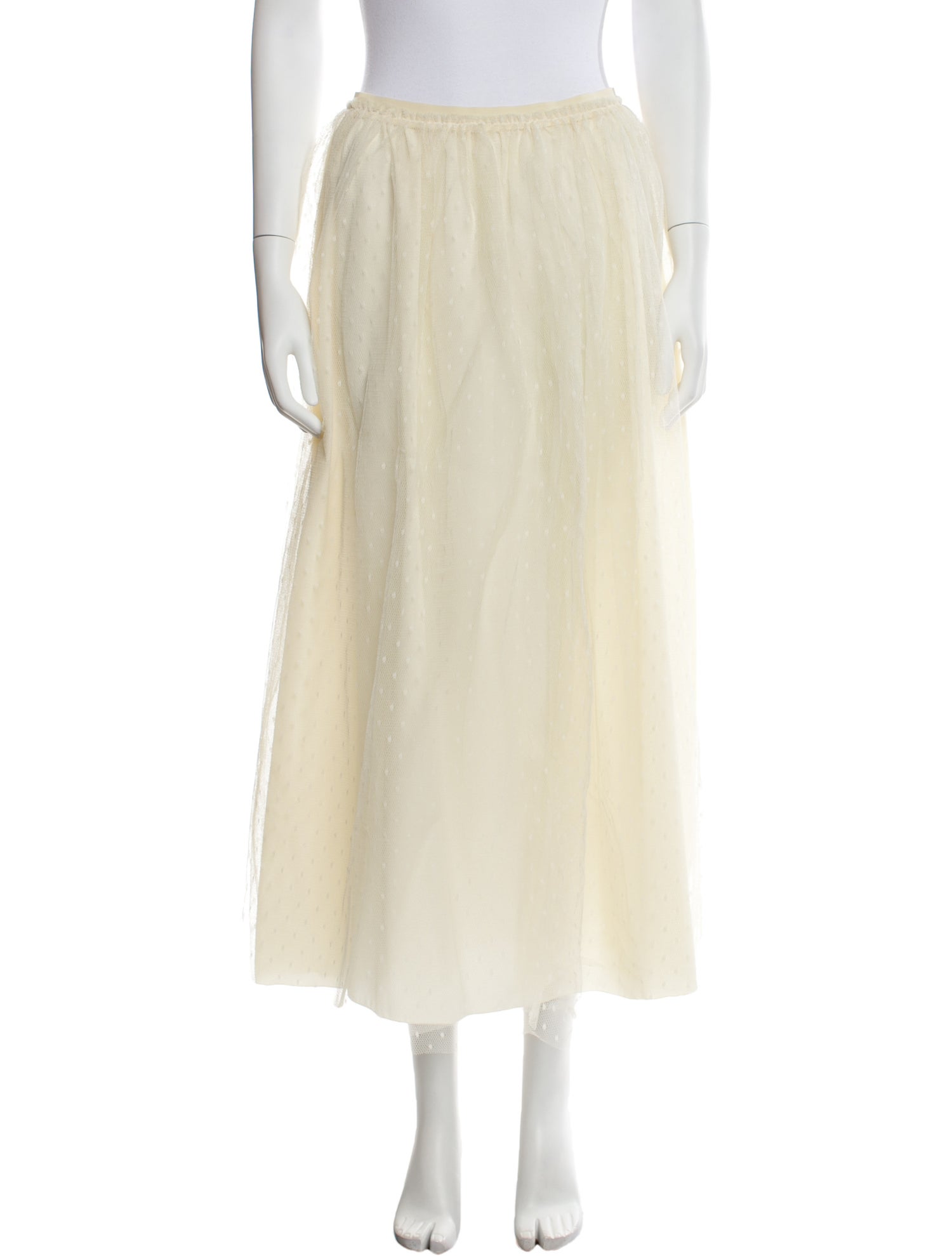 Red Valentino Raw-Edge Trim Midi Length Skirt