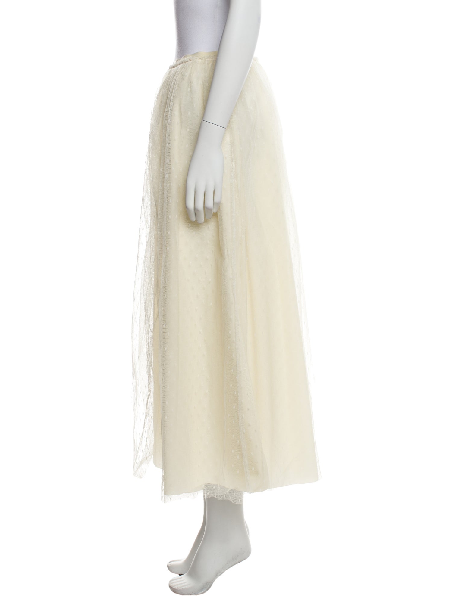 Red Valentino Raw-Edge Trim Midi Length Skirt