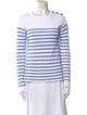 Red Valentino Striped Scoop Neck Sweater