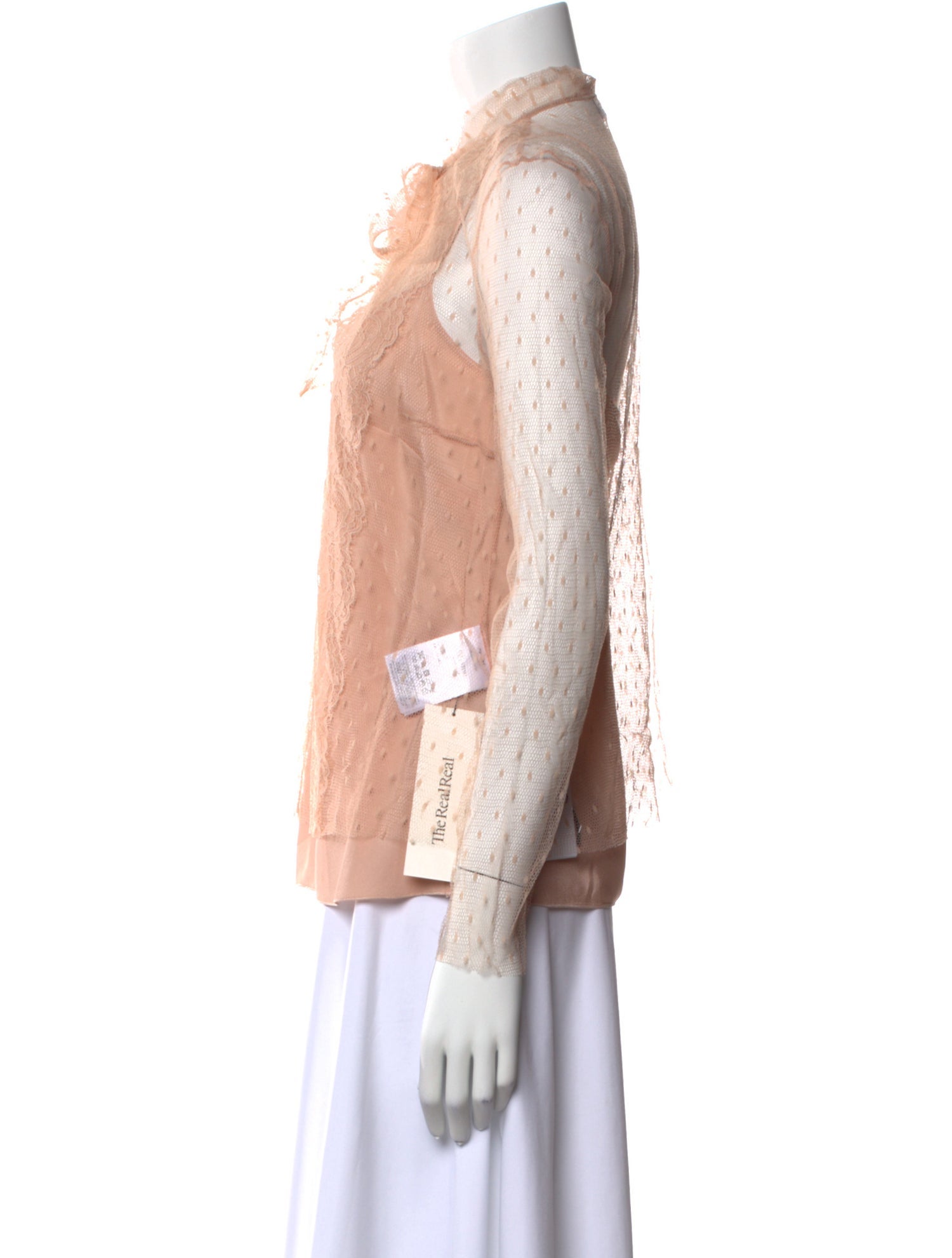 Red Valentino Tie Neck Long Sleeve Blouse