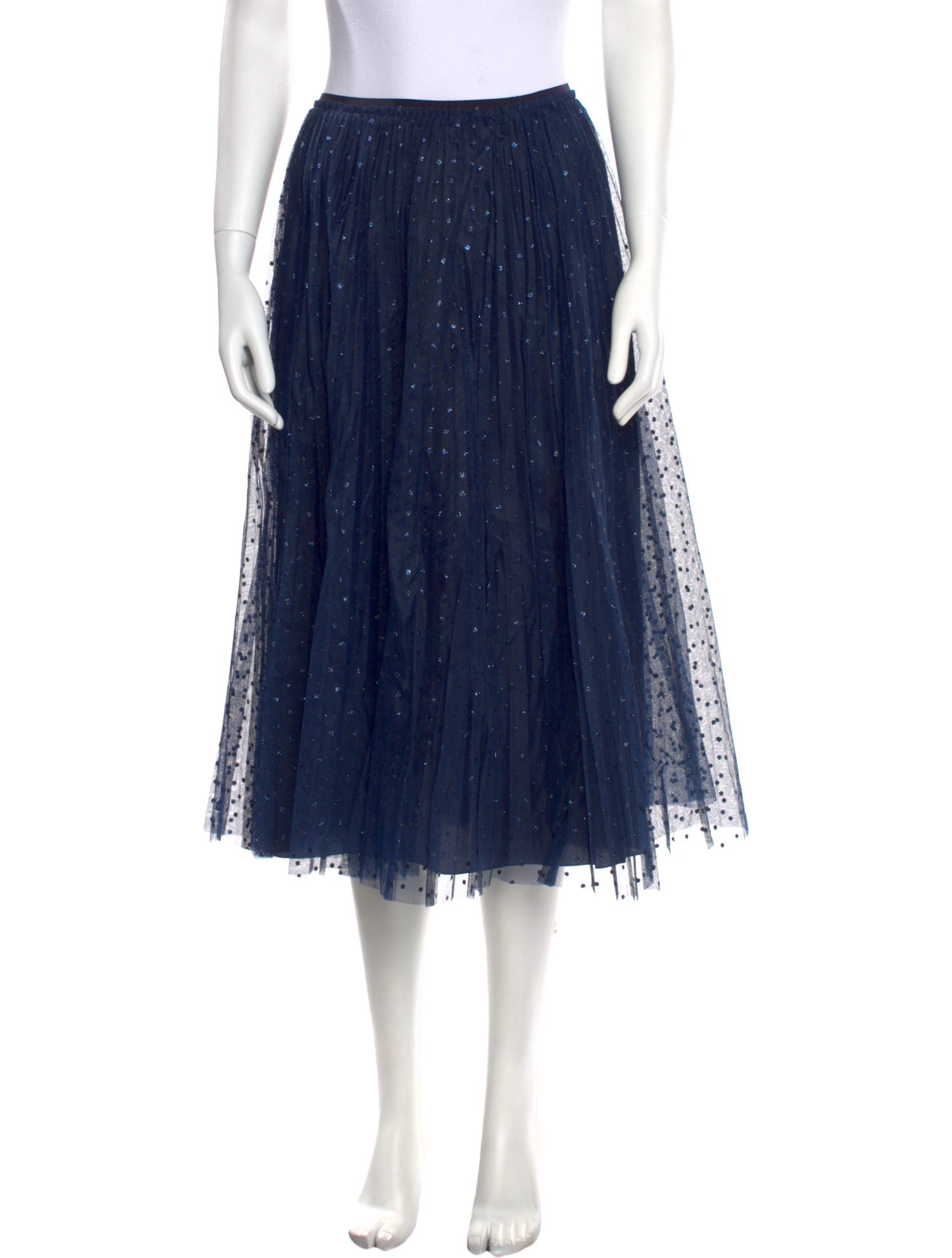 Red Valentino Glitter Accents Midi Length Skirt w/ Tags