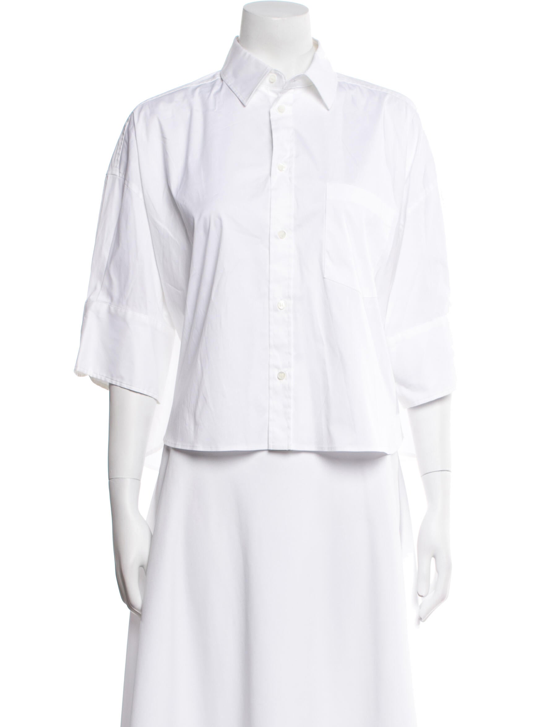 Red Valentino Three-Quarter Sleeve Button-Up Top