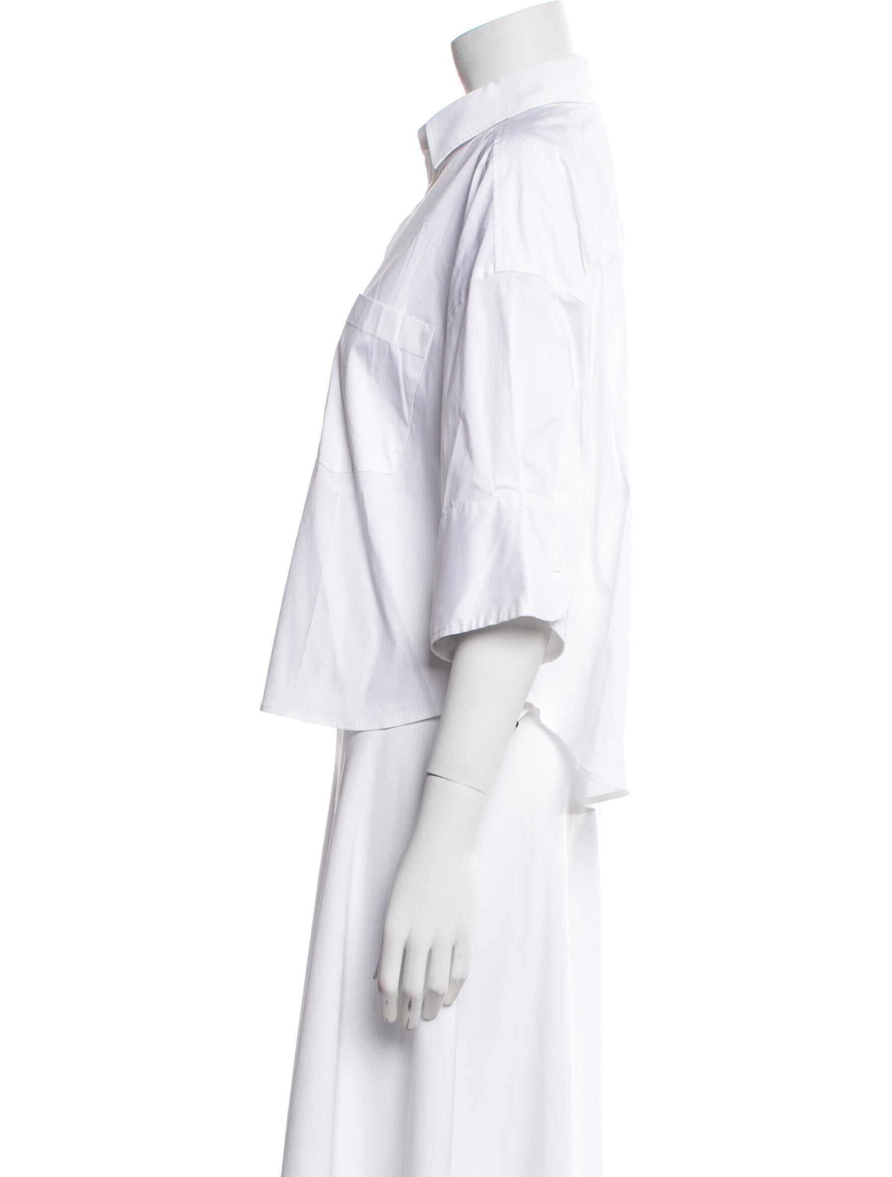 Red Valentino Three-Quarter Sleeve Button-Up Top