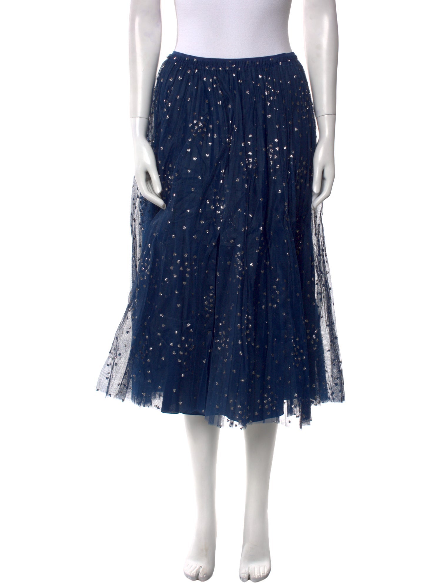 Red Valentino Mesh Accents Midi Length Skirt w/ Tags