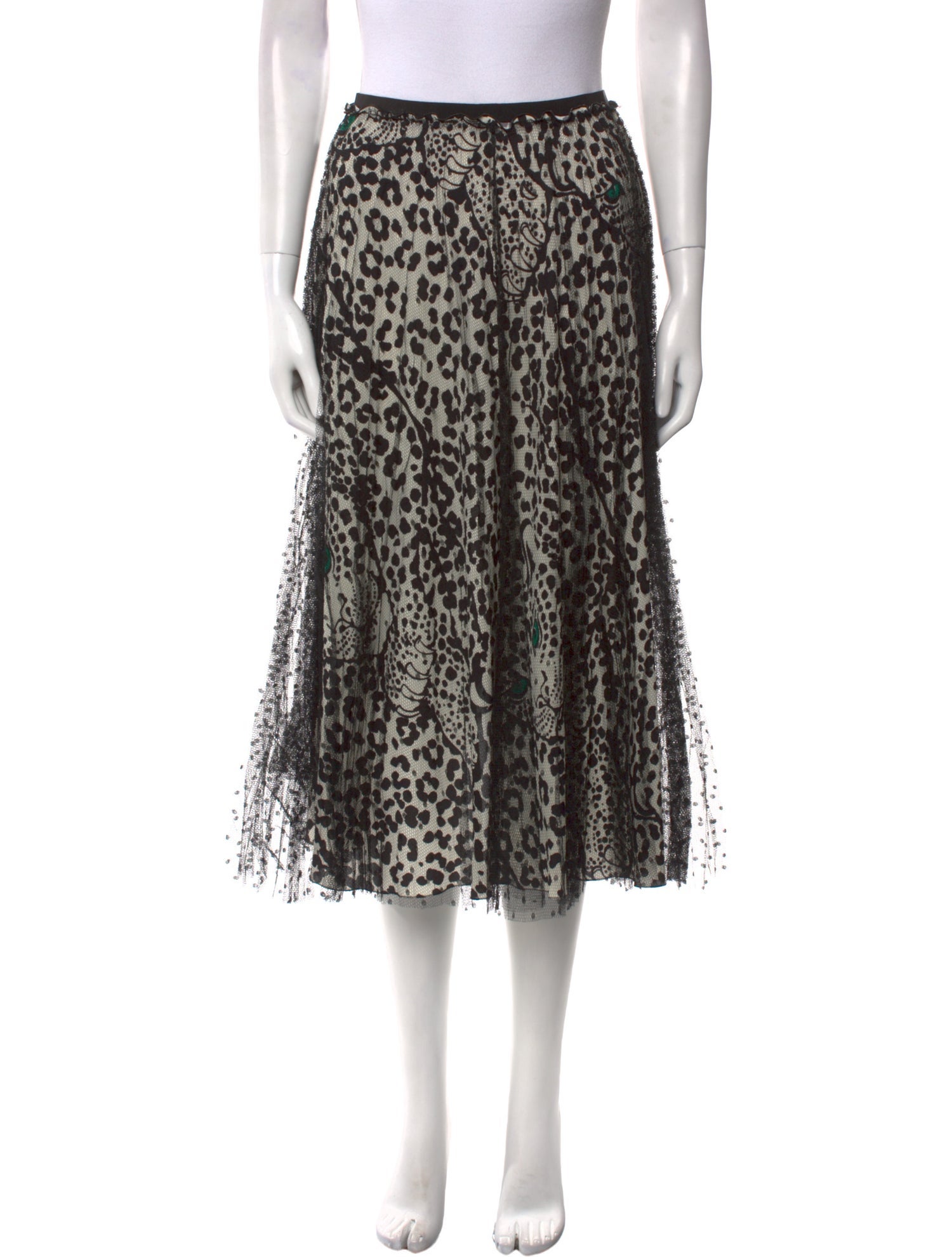 Red Valentino Animal Print Midi Length Skirt w/ Tags