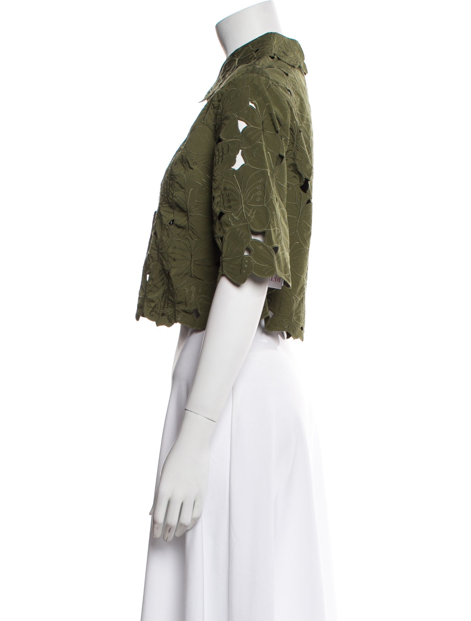 Red Valentino Lace Pattern Short Sleeve Crop Top w/ Tags