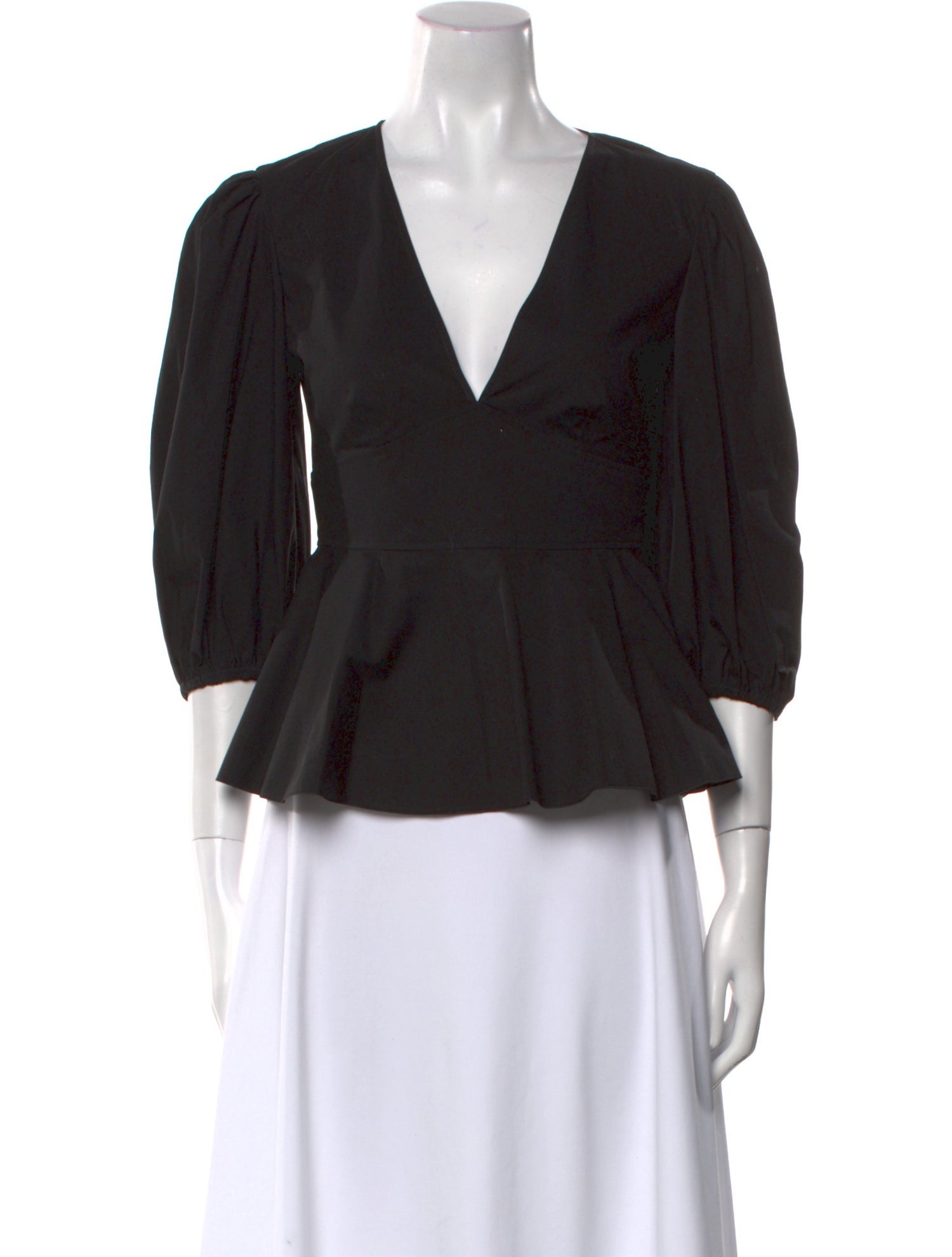 Red Valentino V-Neck Three-Quarter Sleeve Crop Top w/ Tags