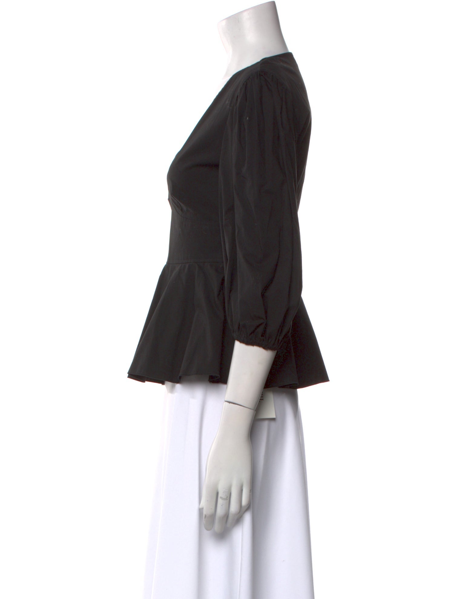 Red Valentino V-Neck Three-Quarter Sleeve Crop Top w/ Tags