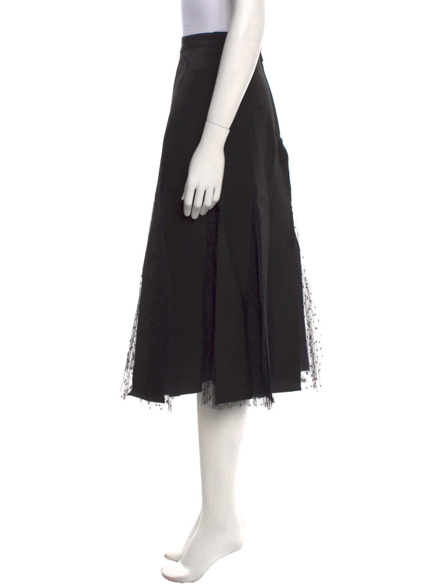 Red Valentino Mesh Accents Midi Length Skirt w/ Tags