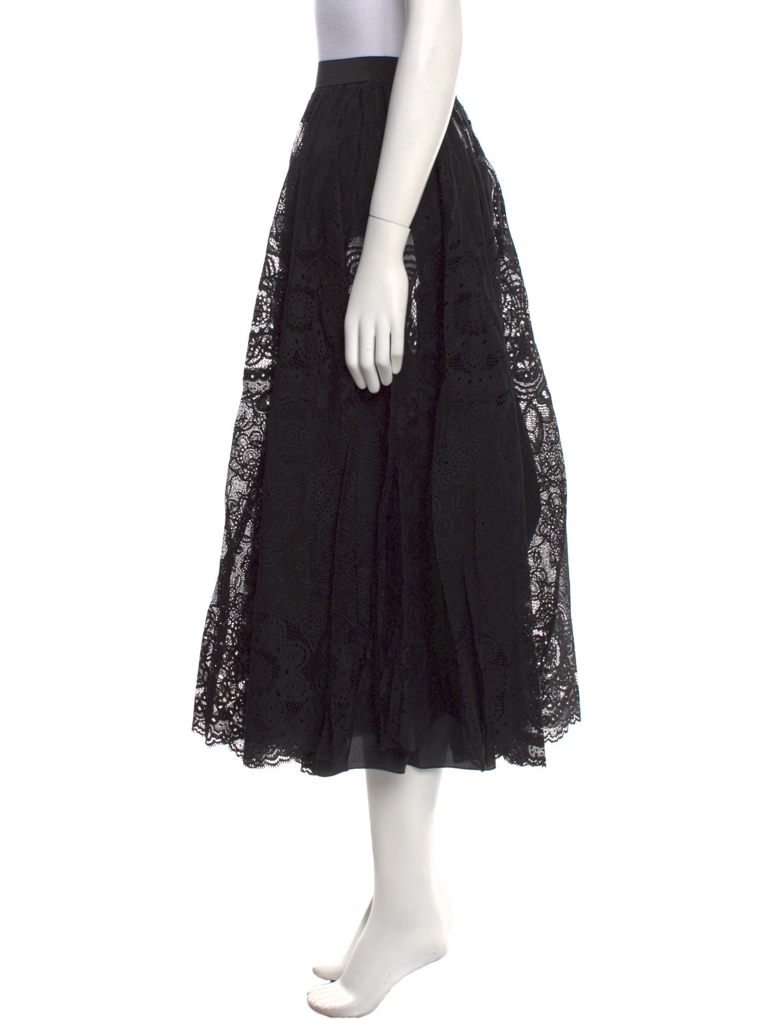 Red Valentino Scalloped Accent Midi Length Skirt w/ Tags