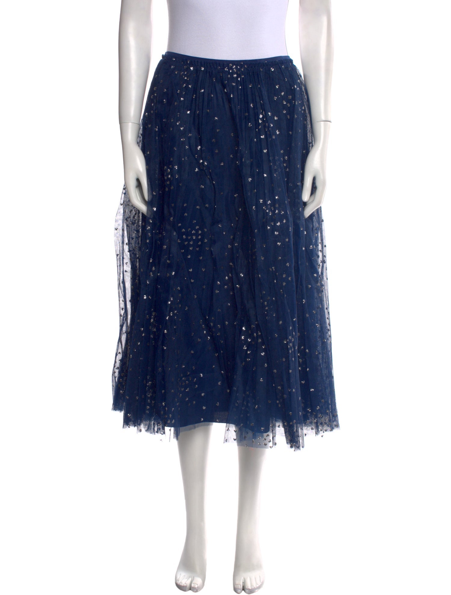 Red Valentino Polka Dot Print Midi Length Skirt