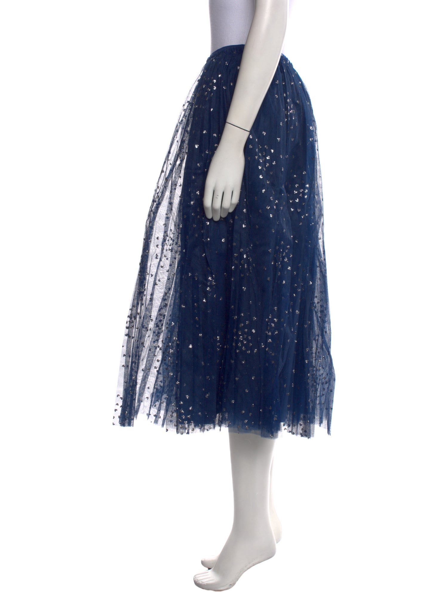 Red Valentino Polka Dot Print Midi Length Skirt