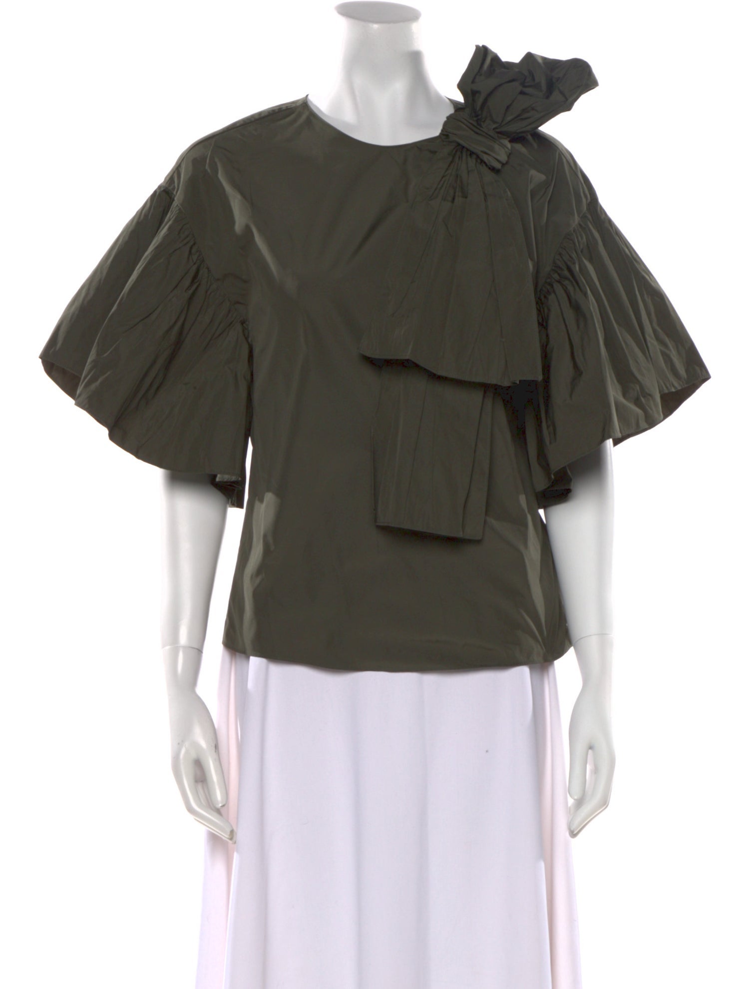 Red Valentino Scoop Neck Three-Quarter Sleeve Blouse