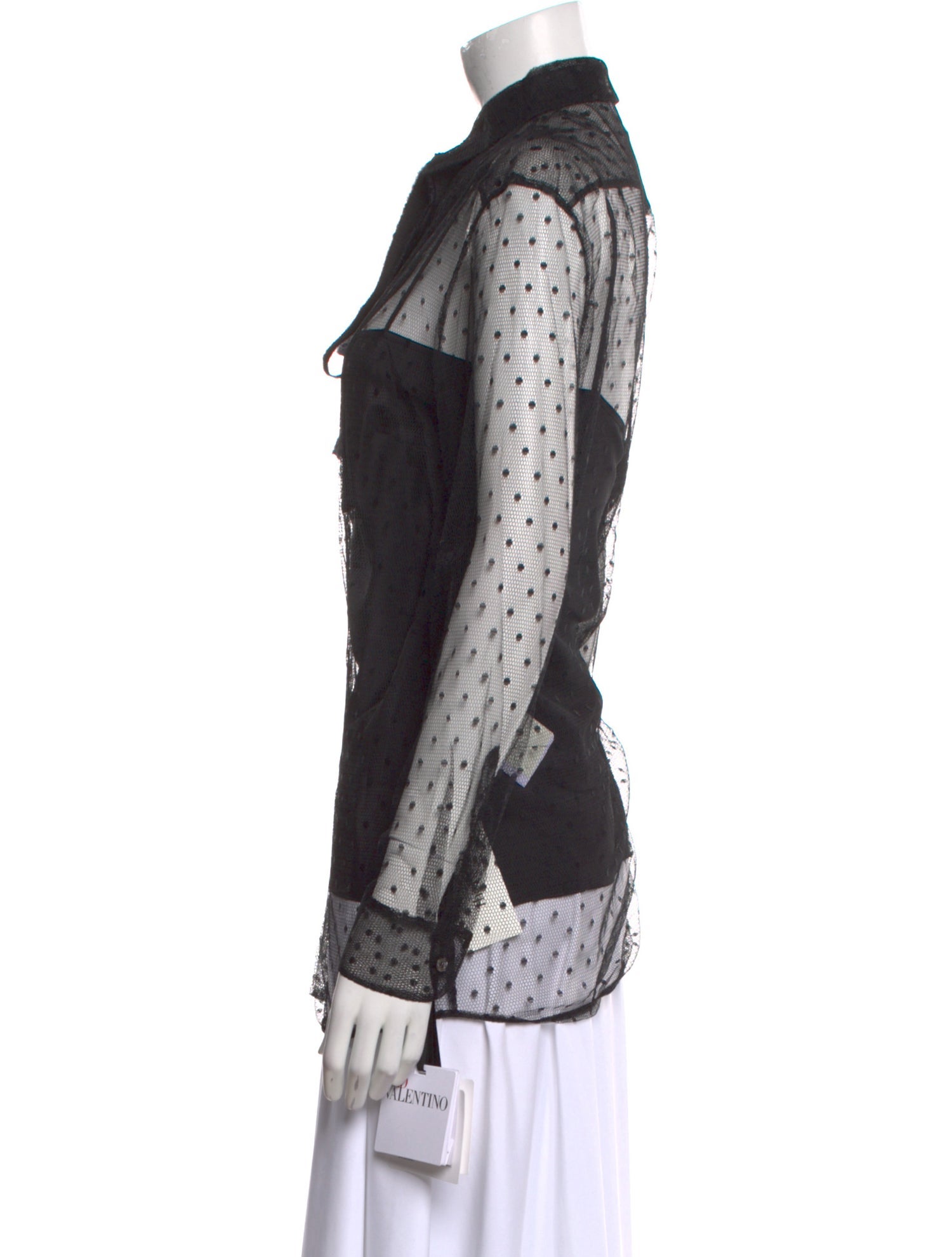 Red Valentino Long Sleeve Button-Up Top