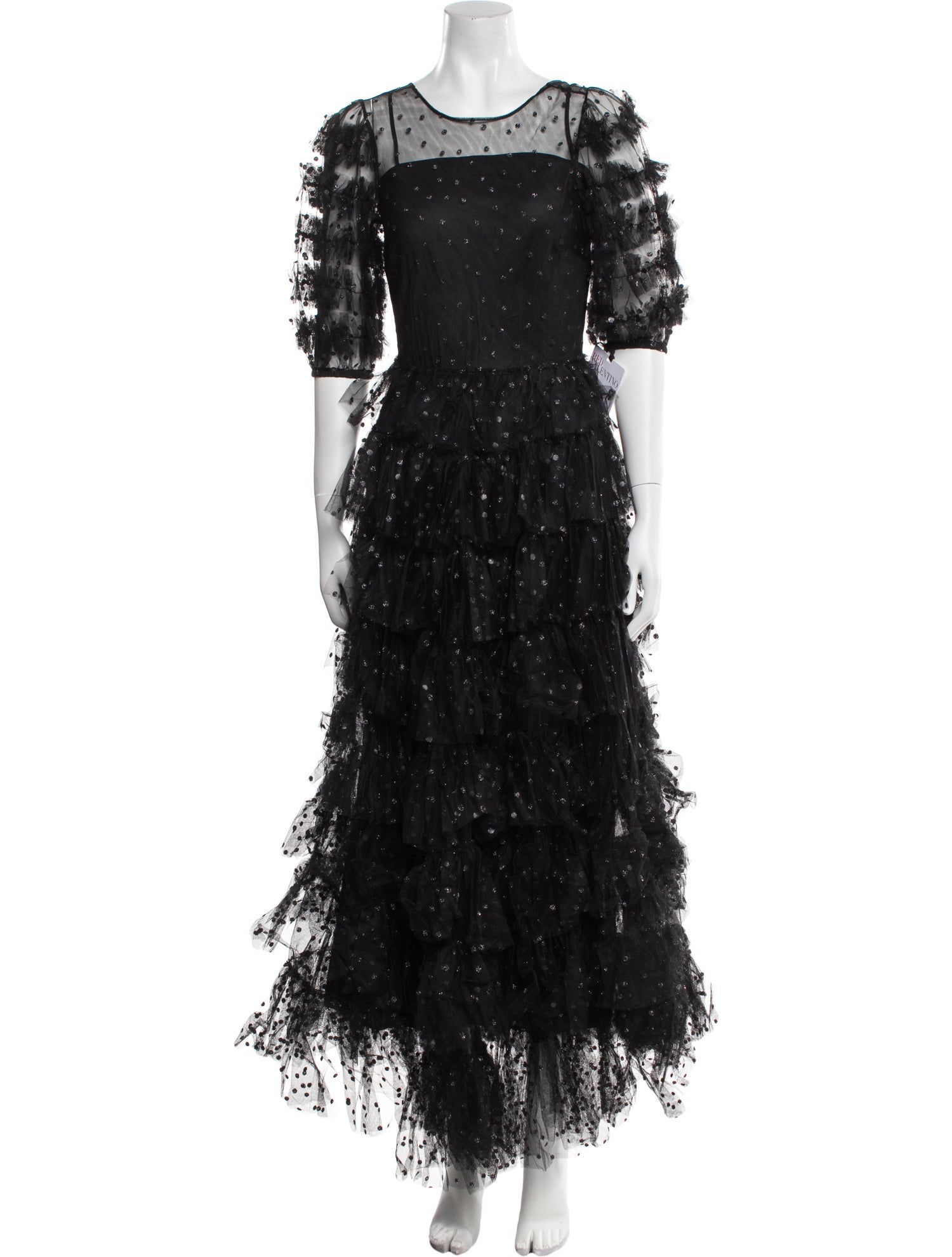 Red Valentino Lace Pattern Long Dress