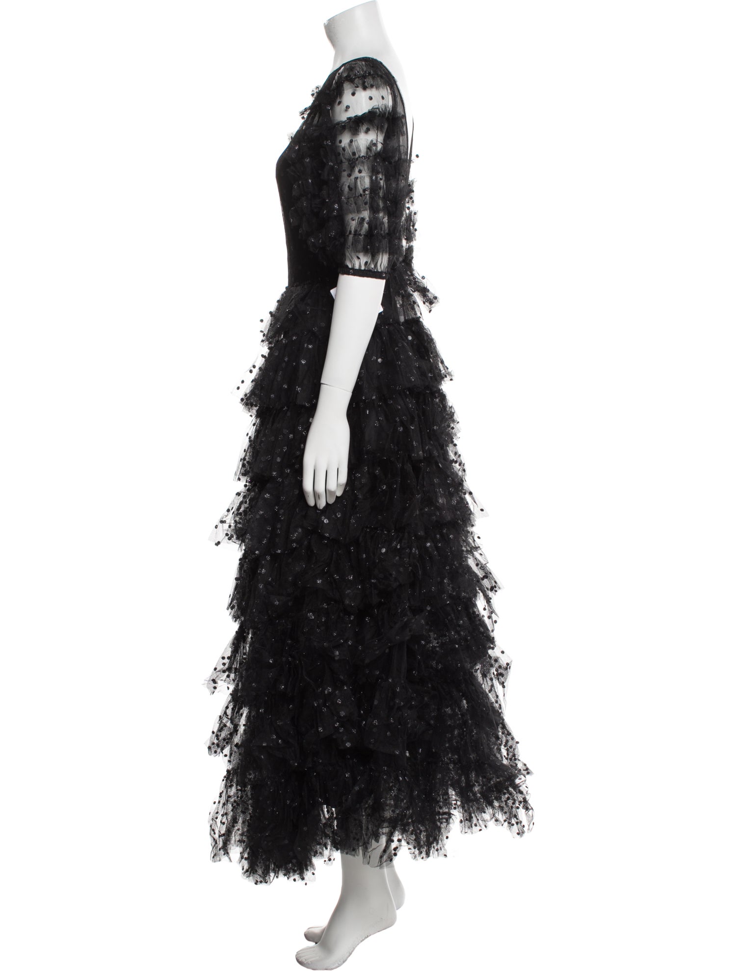 Red Valentino Lace Pattern Long Dress