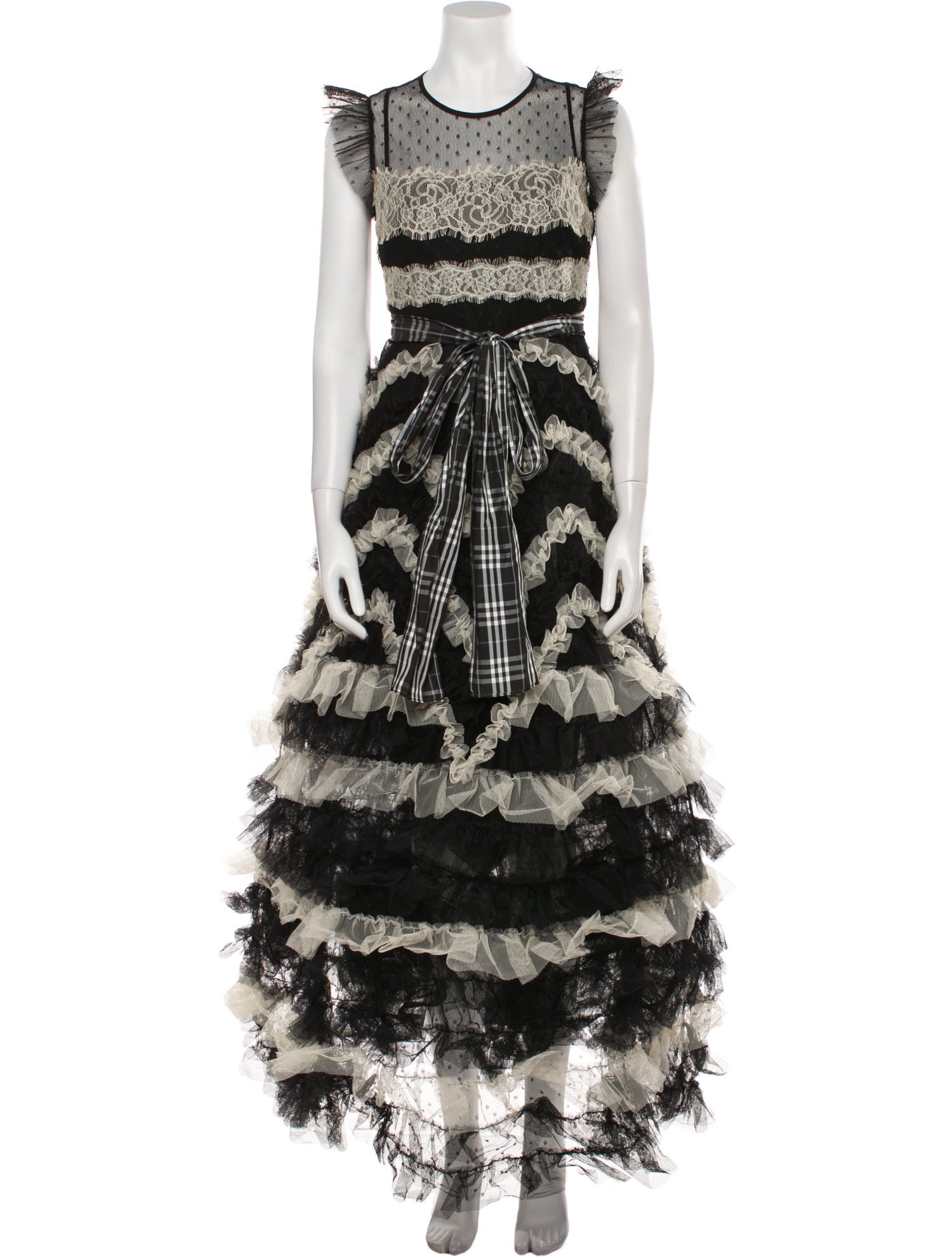 Red Valentino Lace Pattern Long Dress