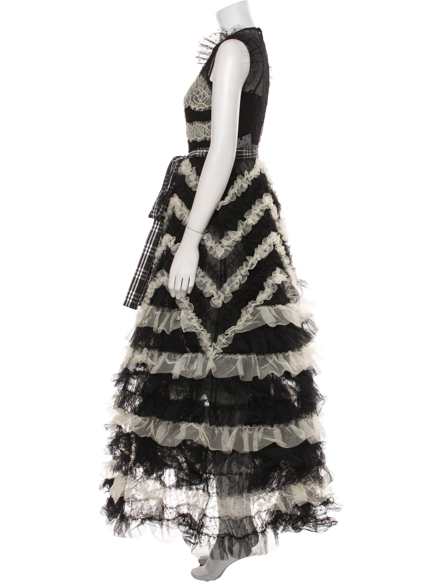 Red Valentino Lace Pattern Long Dress