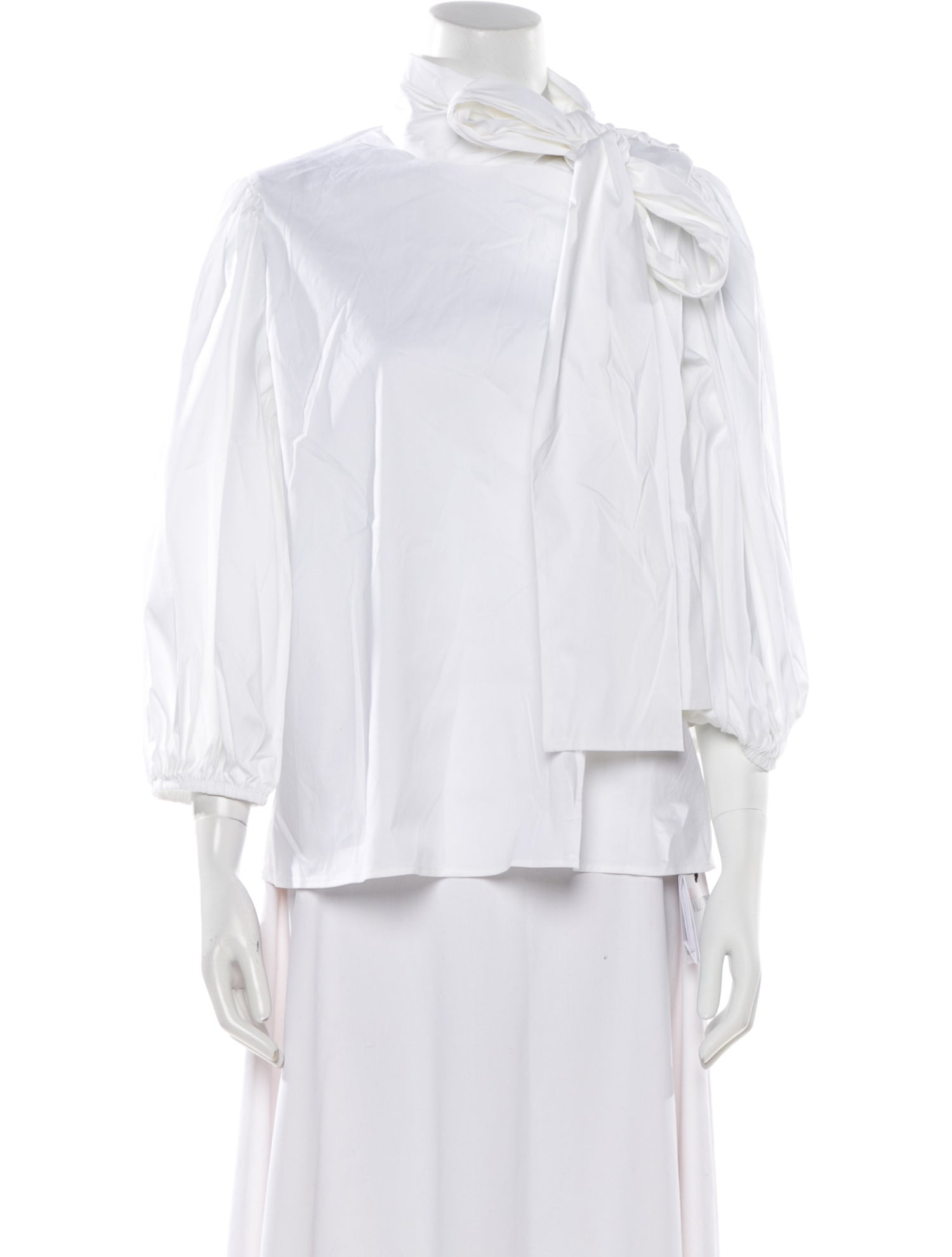 Red Valentino Mock Neck Three-Quarter Sleeve Top