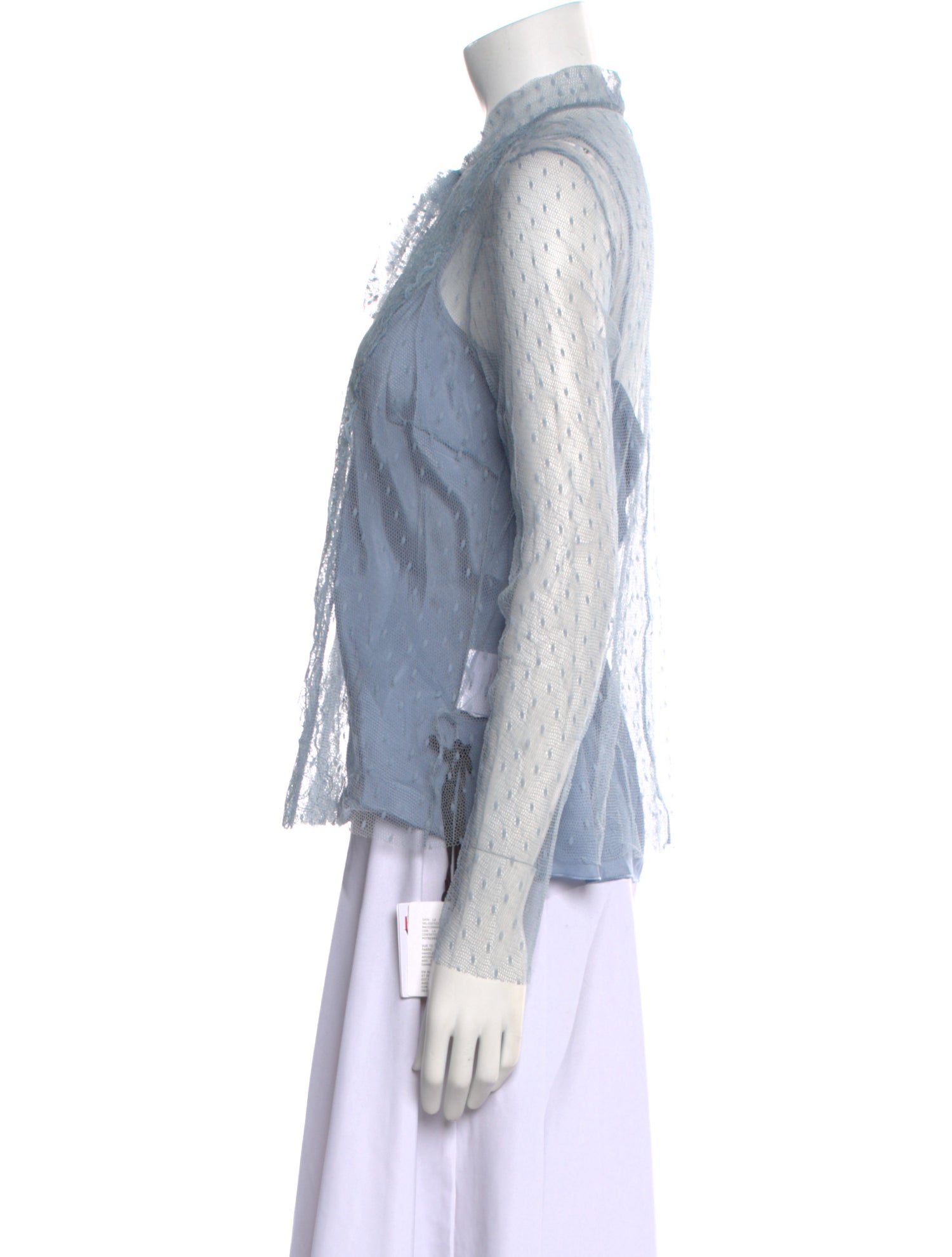 Red Valentino Mock Neck Sleeveless Blouse