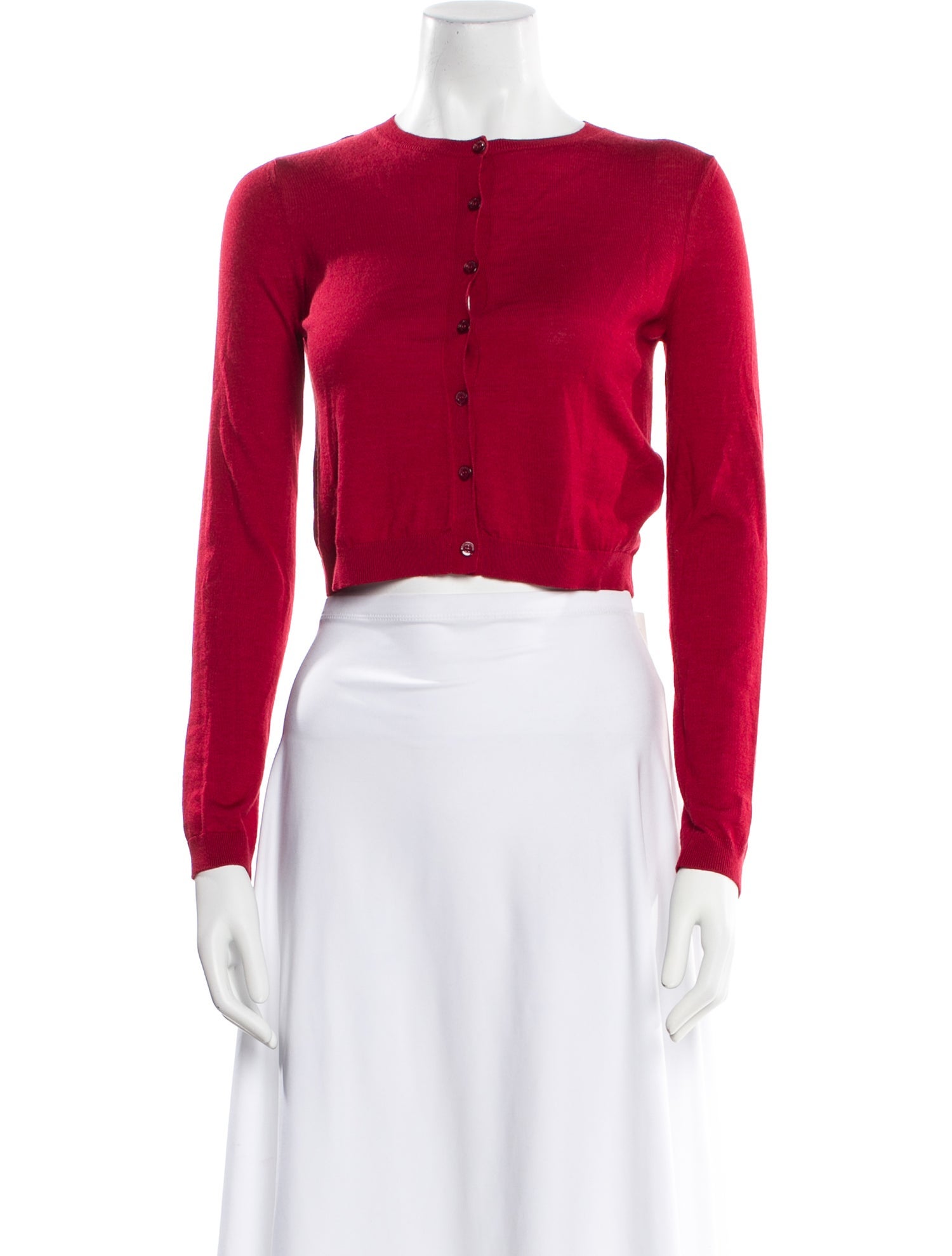 Red Valentino Wool Crew Neck Crop Top