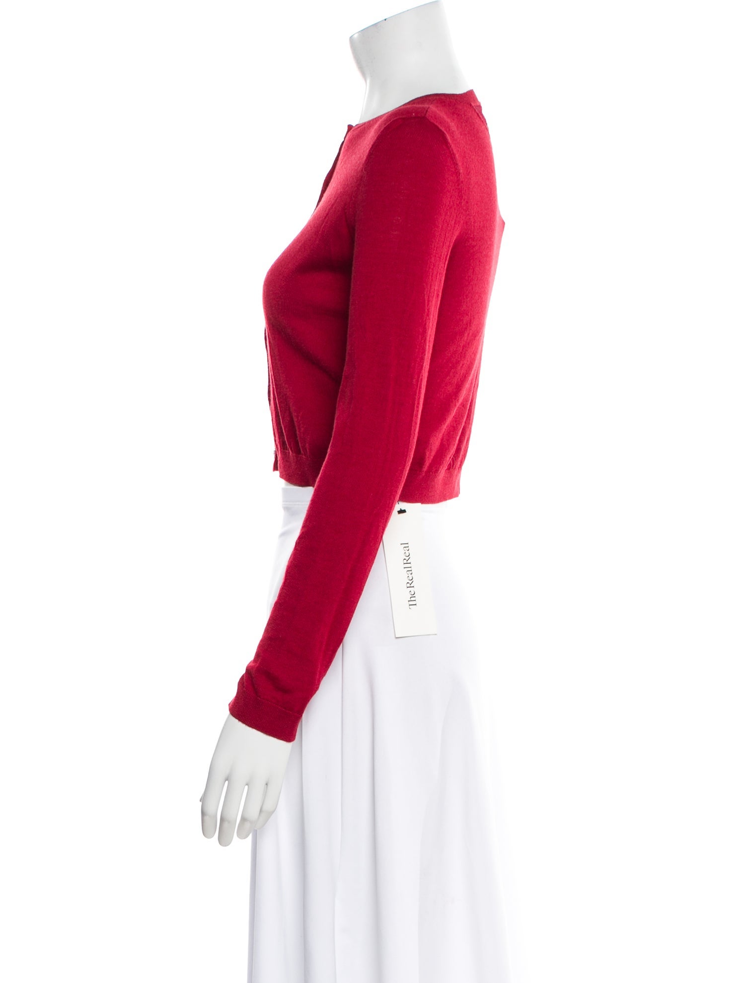 Red Valentino Wool Crew Neck Crop Top