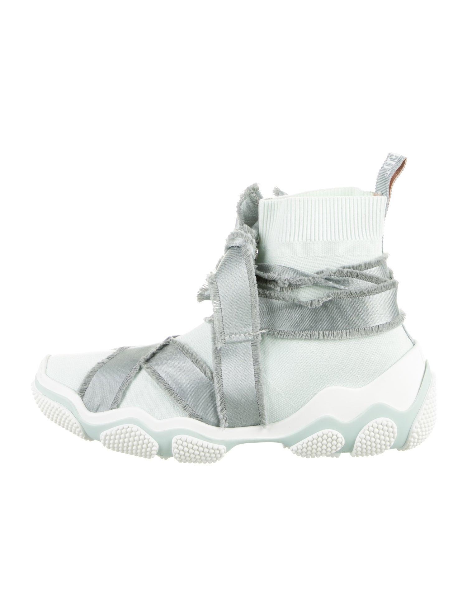 Red Valentino Raw-Edge Trim Wedge Sneakers