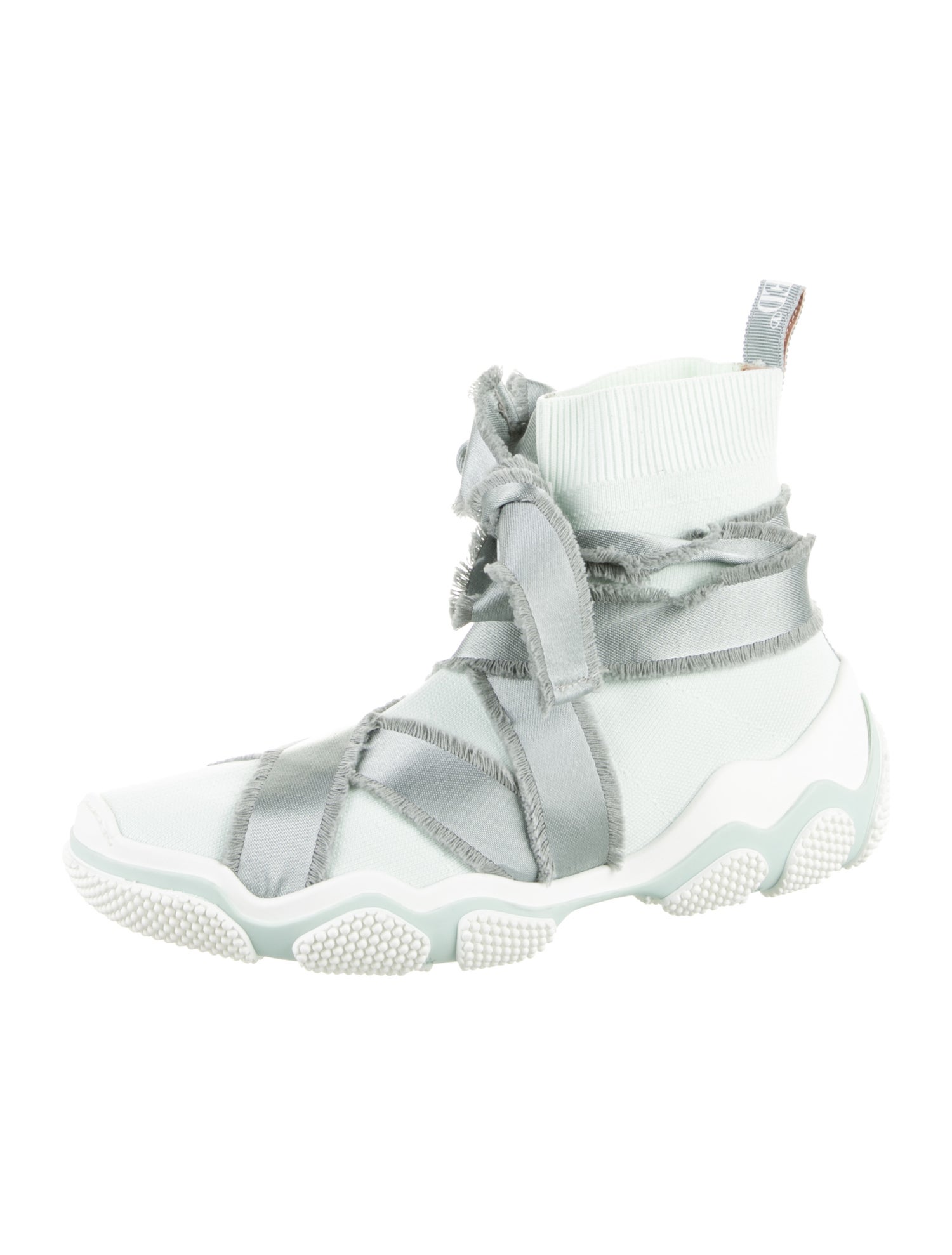 Red Valentino Raw-Edge Trim Wedge Sneakers