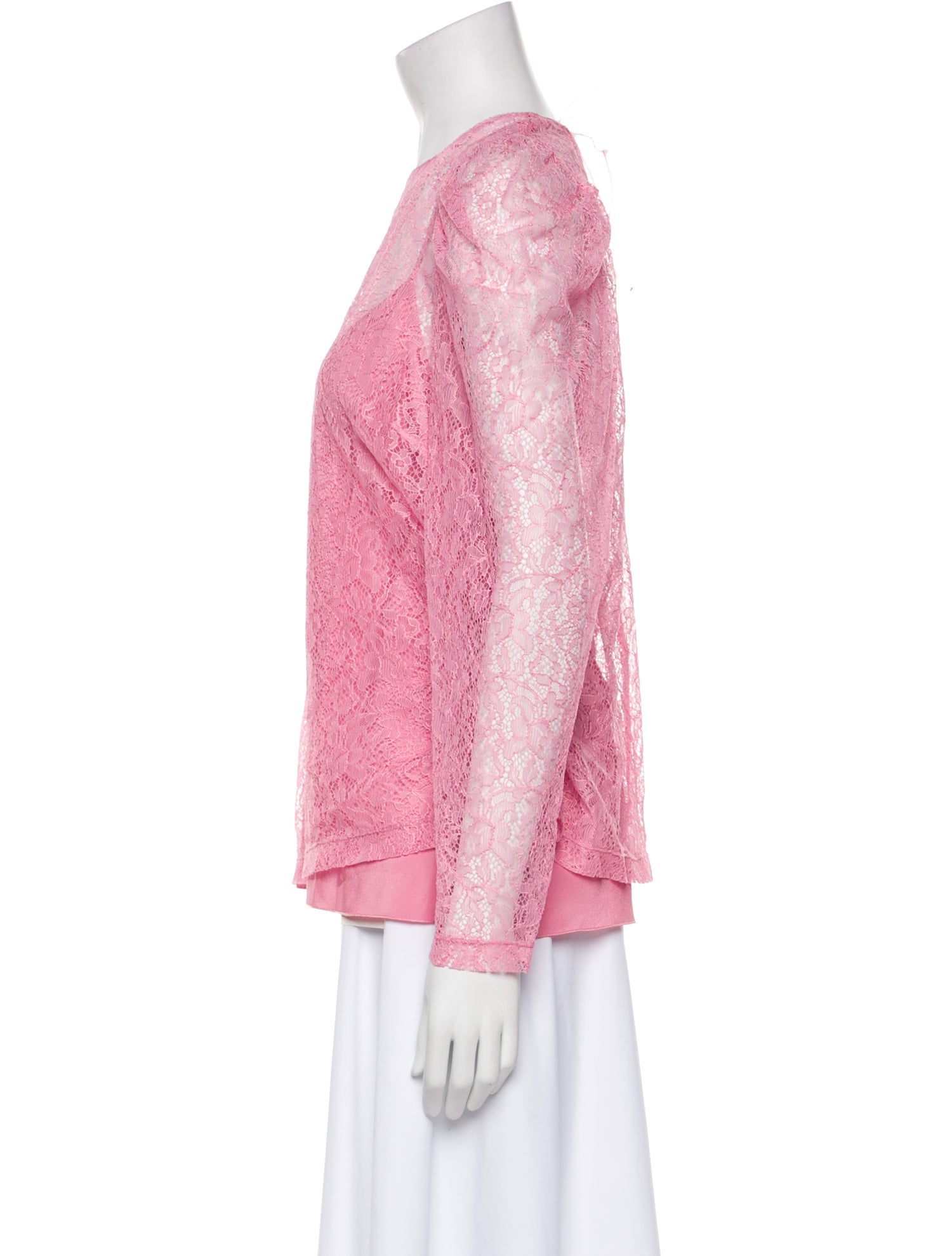 Red Valentino Lace Pattern Crew Neck Blouse