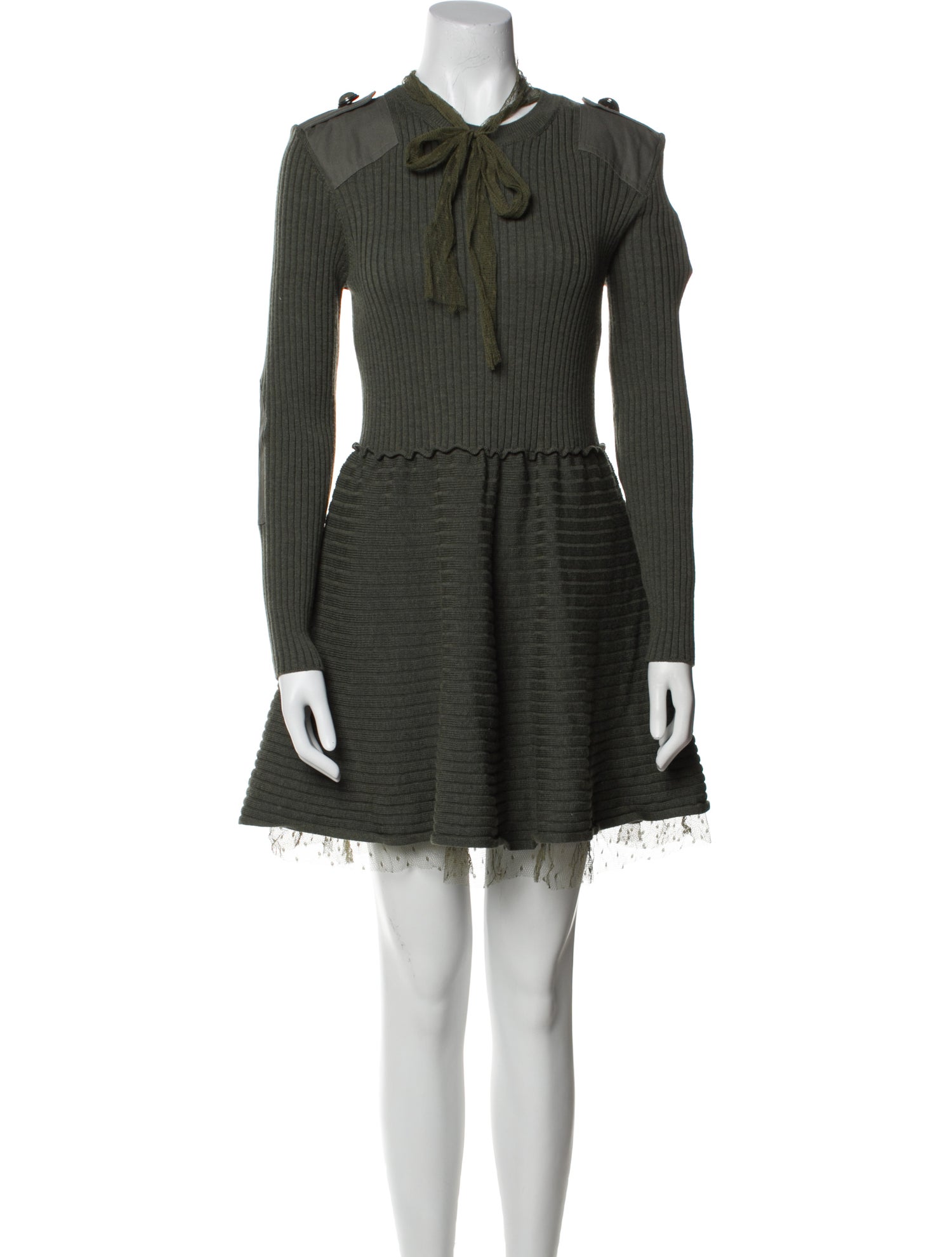 Red Valentino Virgin Wool Mini Dress