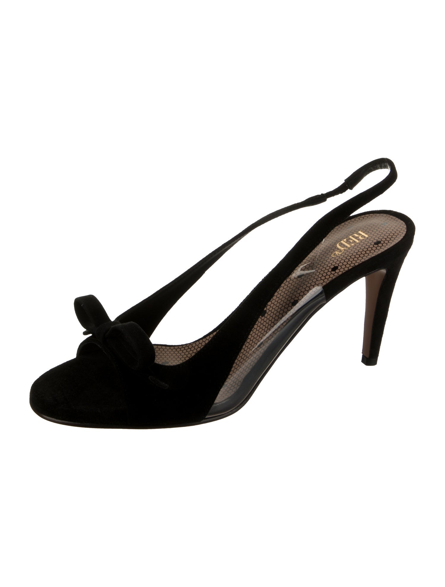 Red Valentino PVC Bow Accents Slingback Sandals