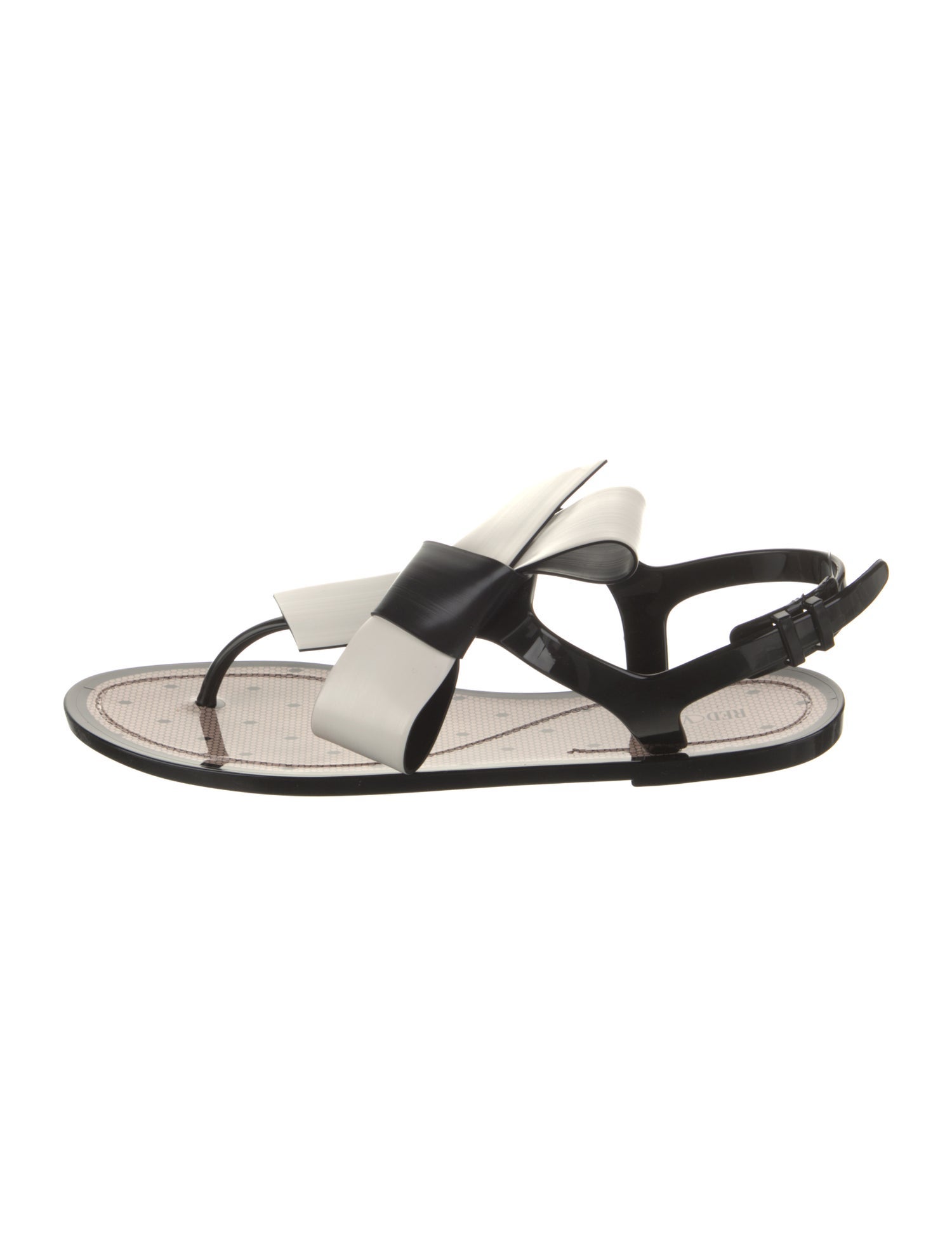 Red Valentino Rubber Bow Accents Slingback Sandals