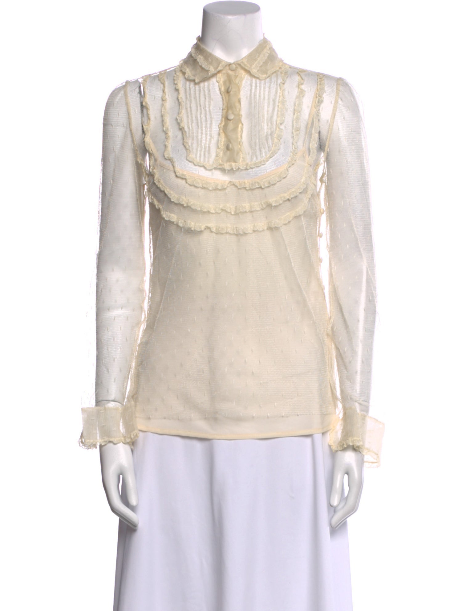 Red Valentino Cowl Neck Long Sleeve Blouse