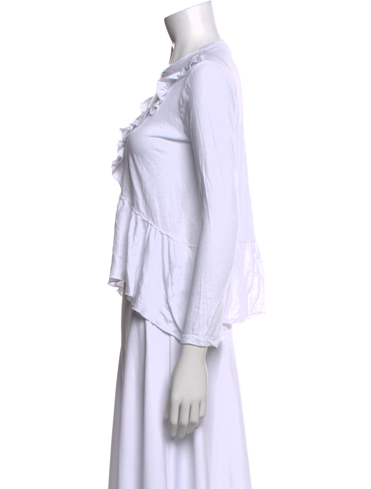 Red Valentino Crew Neck Three-Quarter Sleeve Crop Top