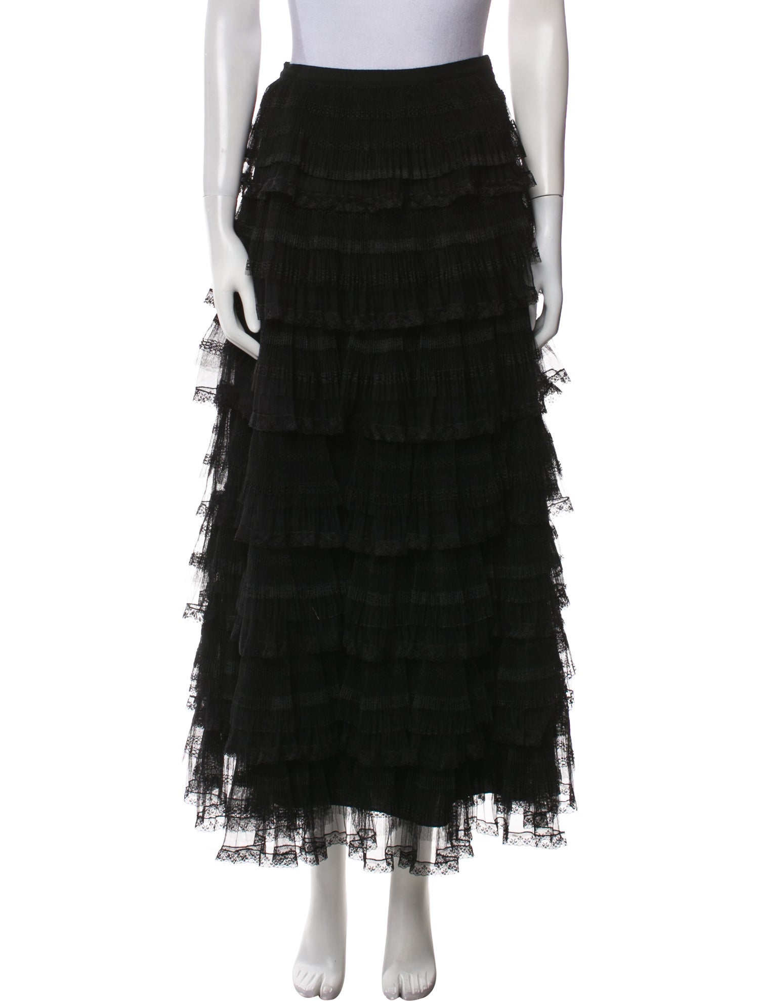 Red Valentino Ruffle Embellishment Midi Length Skirt w/ Tags