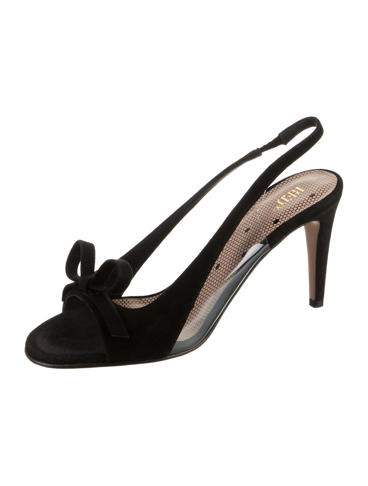 Red Valentino Suede Bow Accents Slingback Sandals