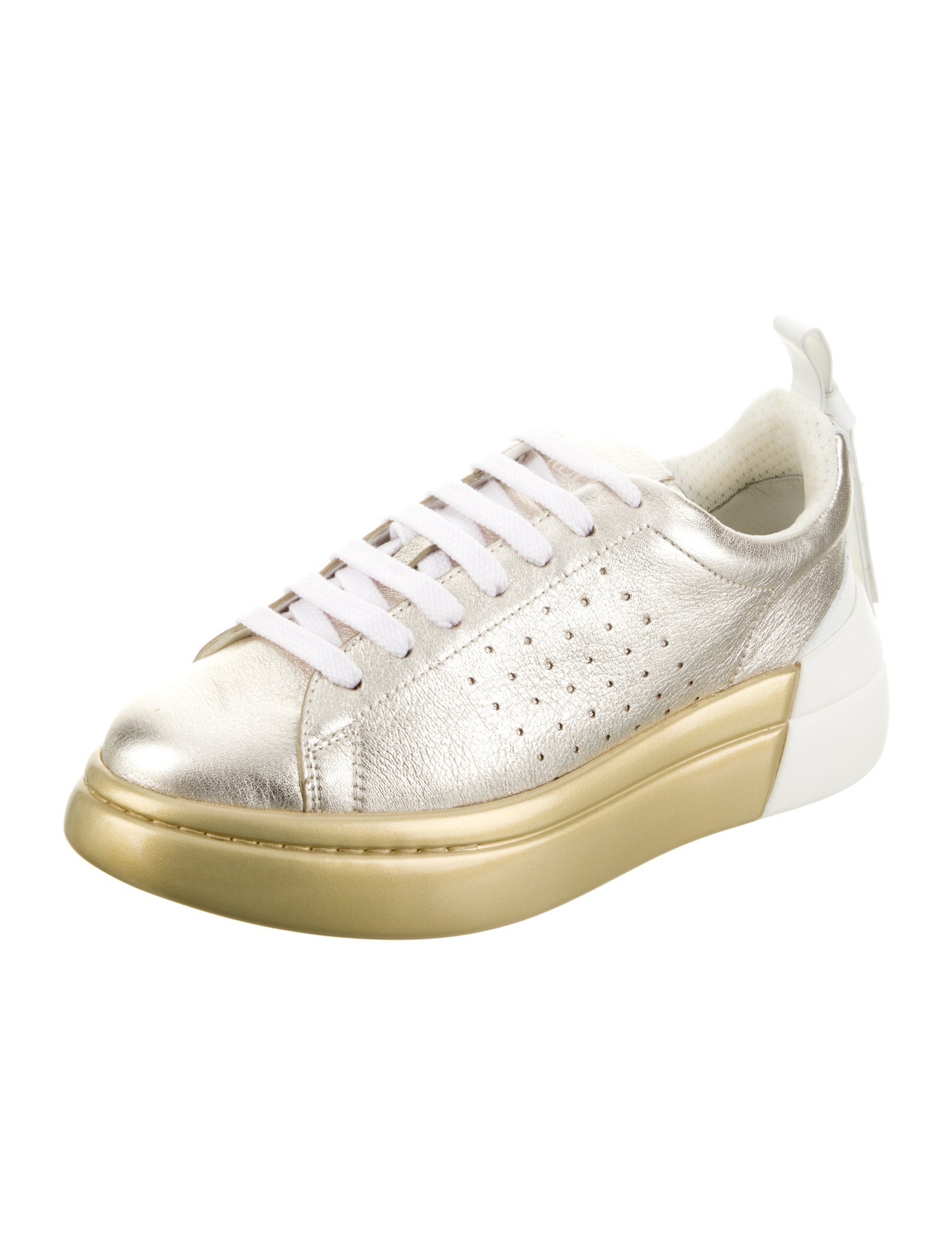 Red Valentino Leather Colorblock Pattern Sneakers