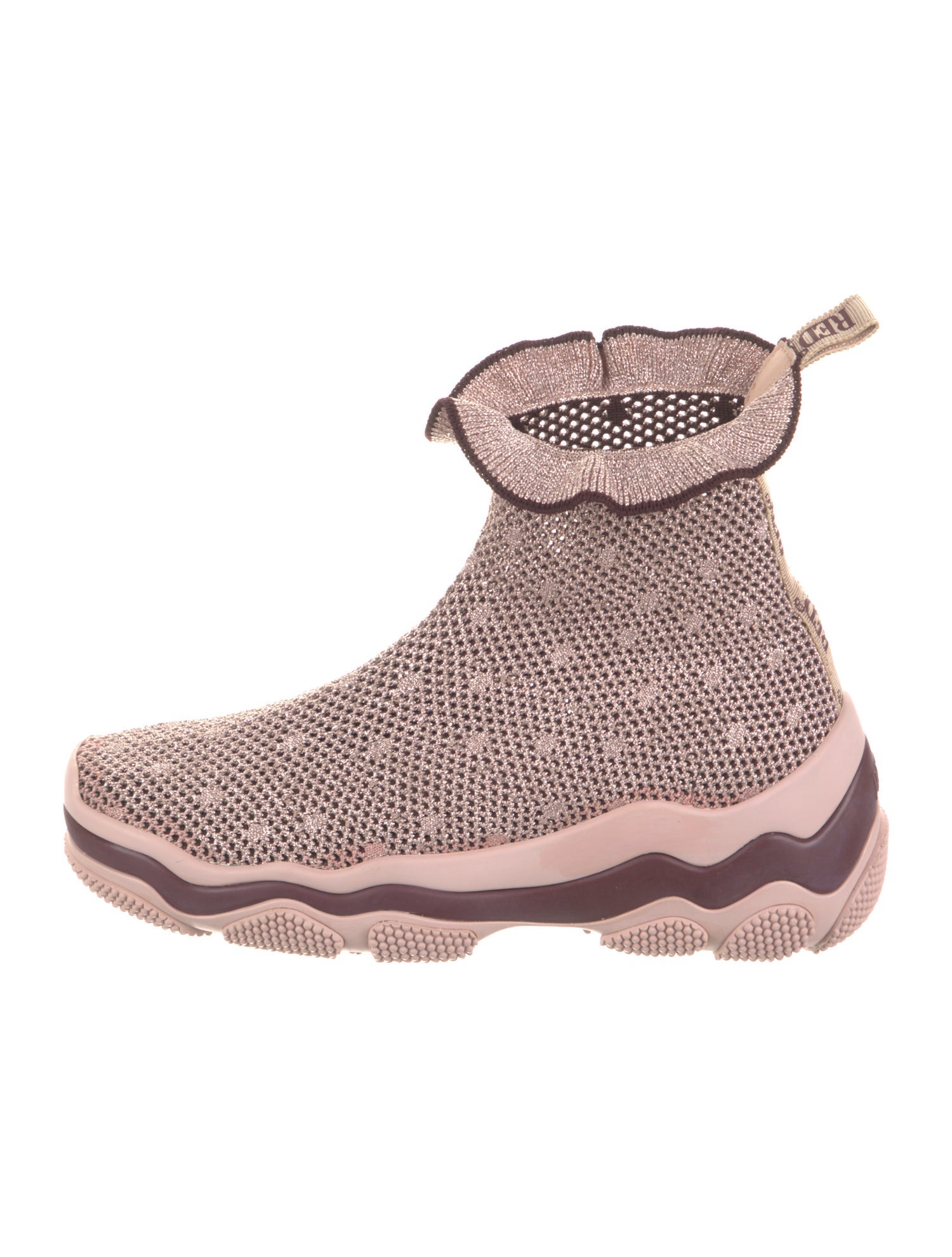 Red Valentino Printed Ruffle Embellishment Wedge Sneakers