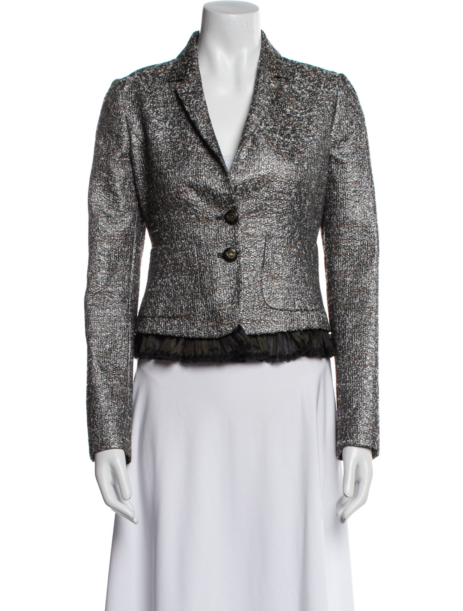 Red Valentino Wool Tweed Pattern Blazer