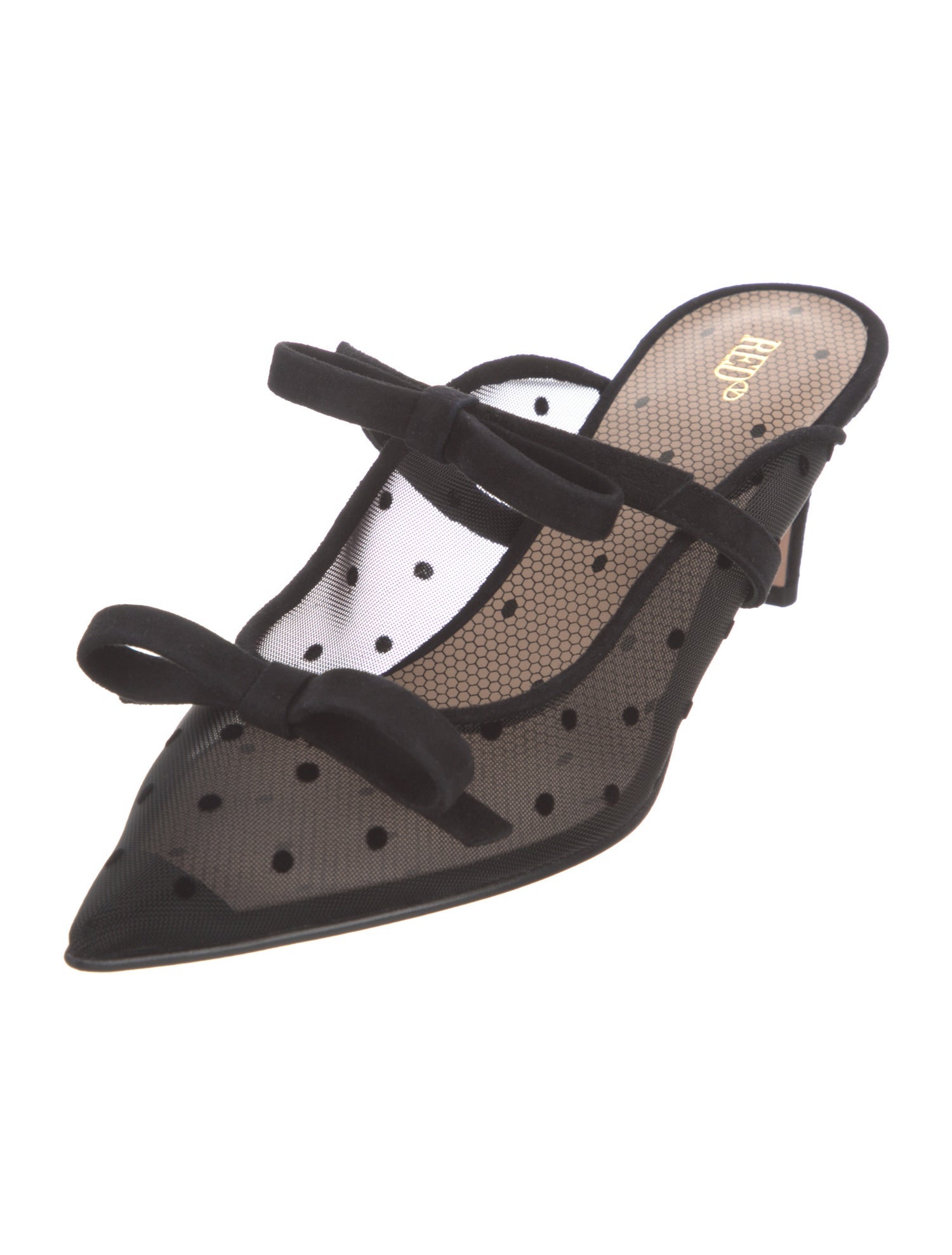 Red Valentino Suede Bow Accents Mules