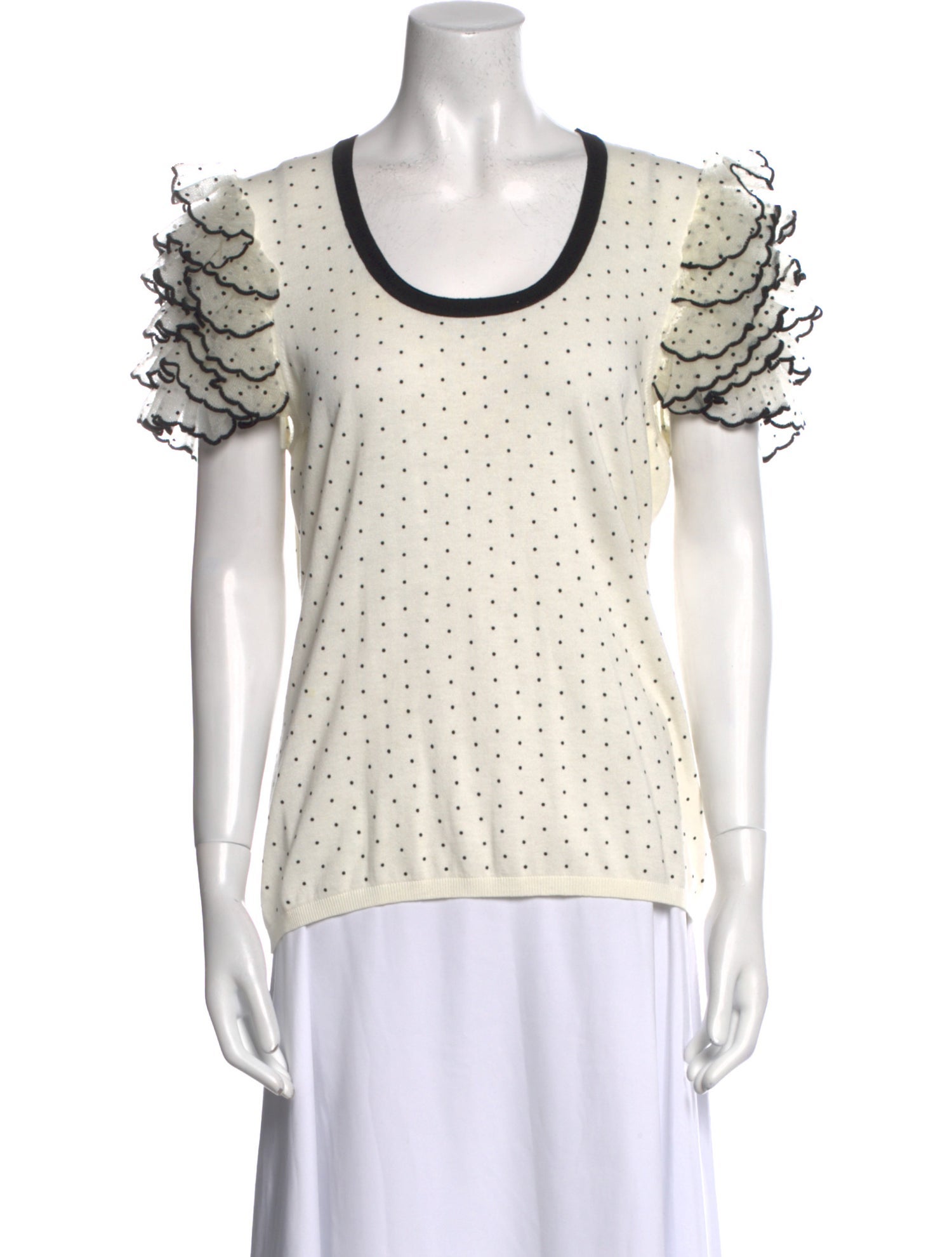 Red Valentino Polka Dot Print Scoop Neck T-Shirt