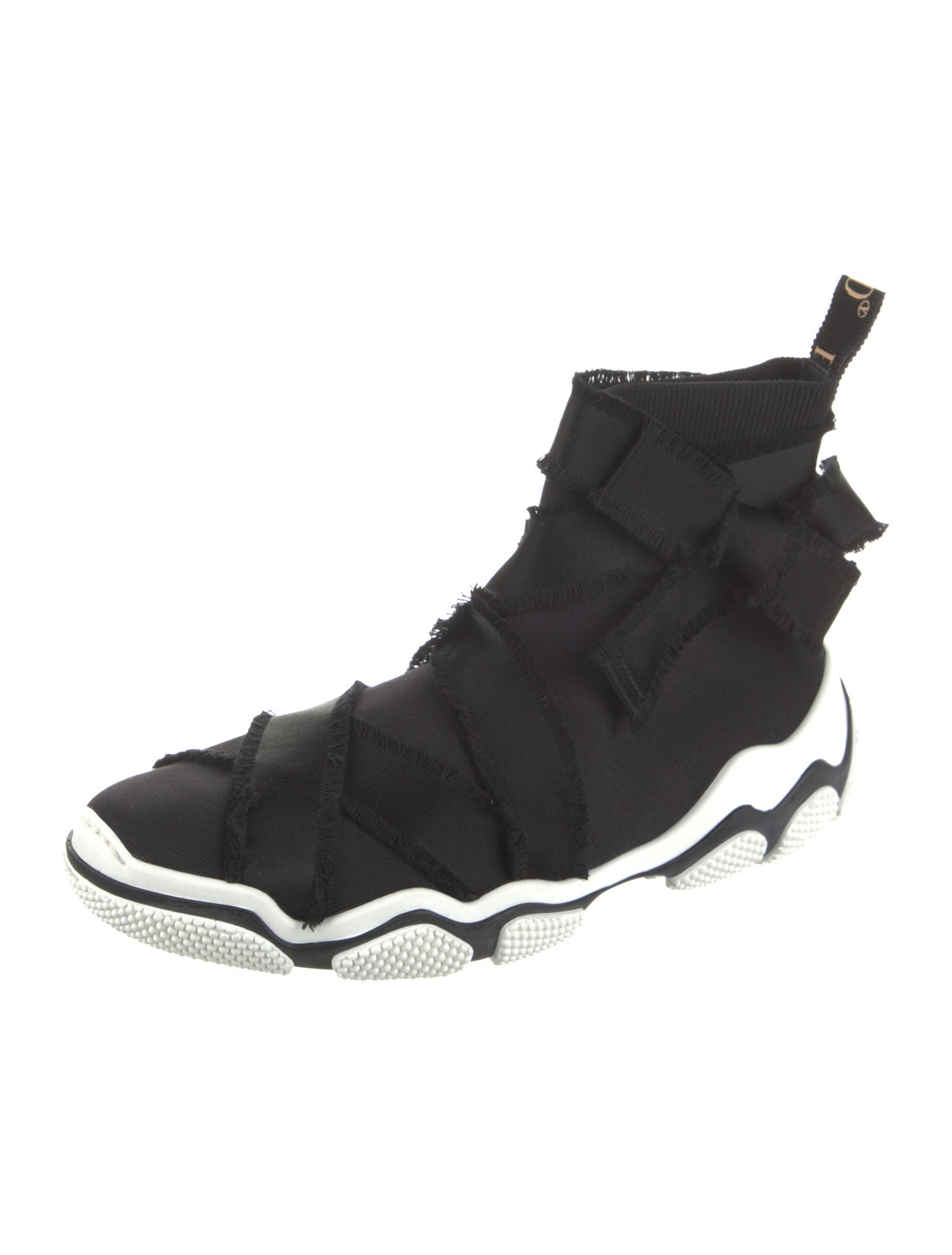 Red Valentino Raw-Edge Trim Wedge Sneakers