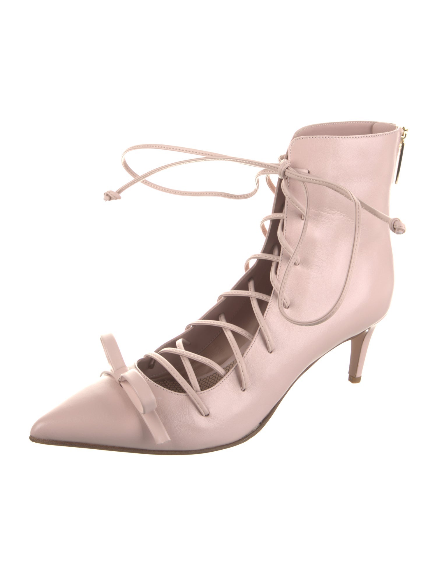 Red Valentino Leather Lace-Up Boots