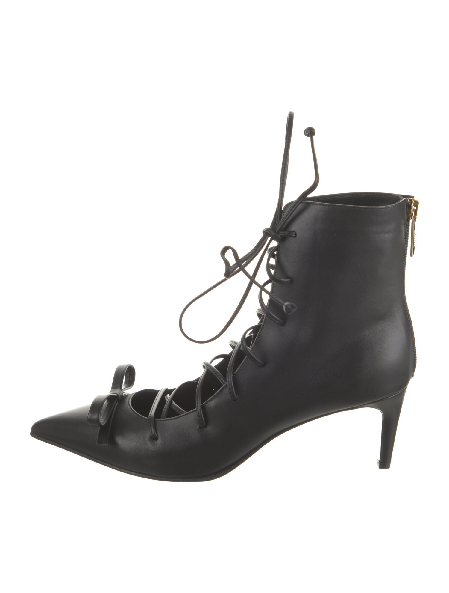Red Valentino Leather Lace-Up Boots