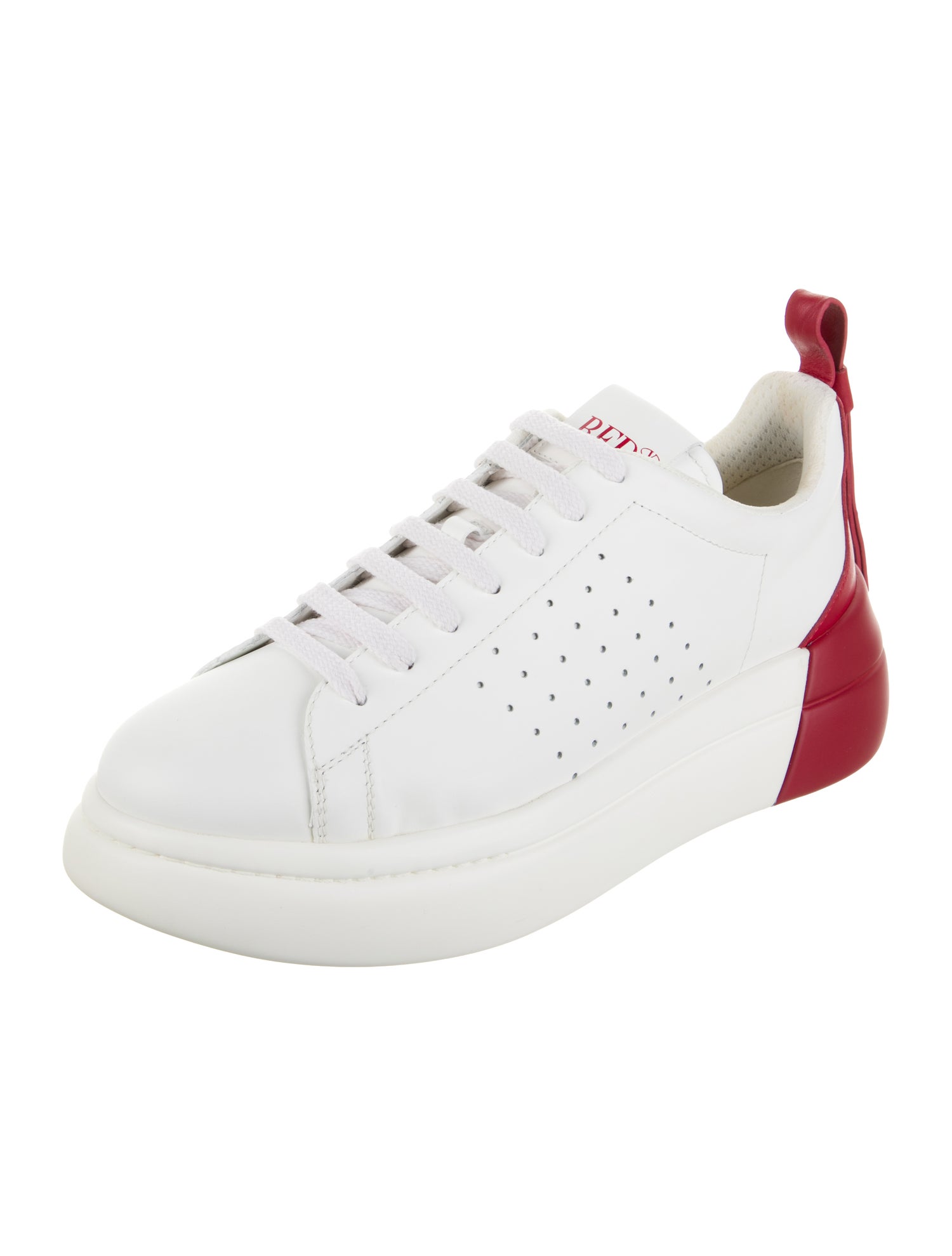 Red Valentino Leather Colorblock Pattern Sneakers