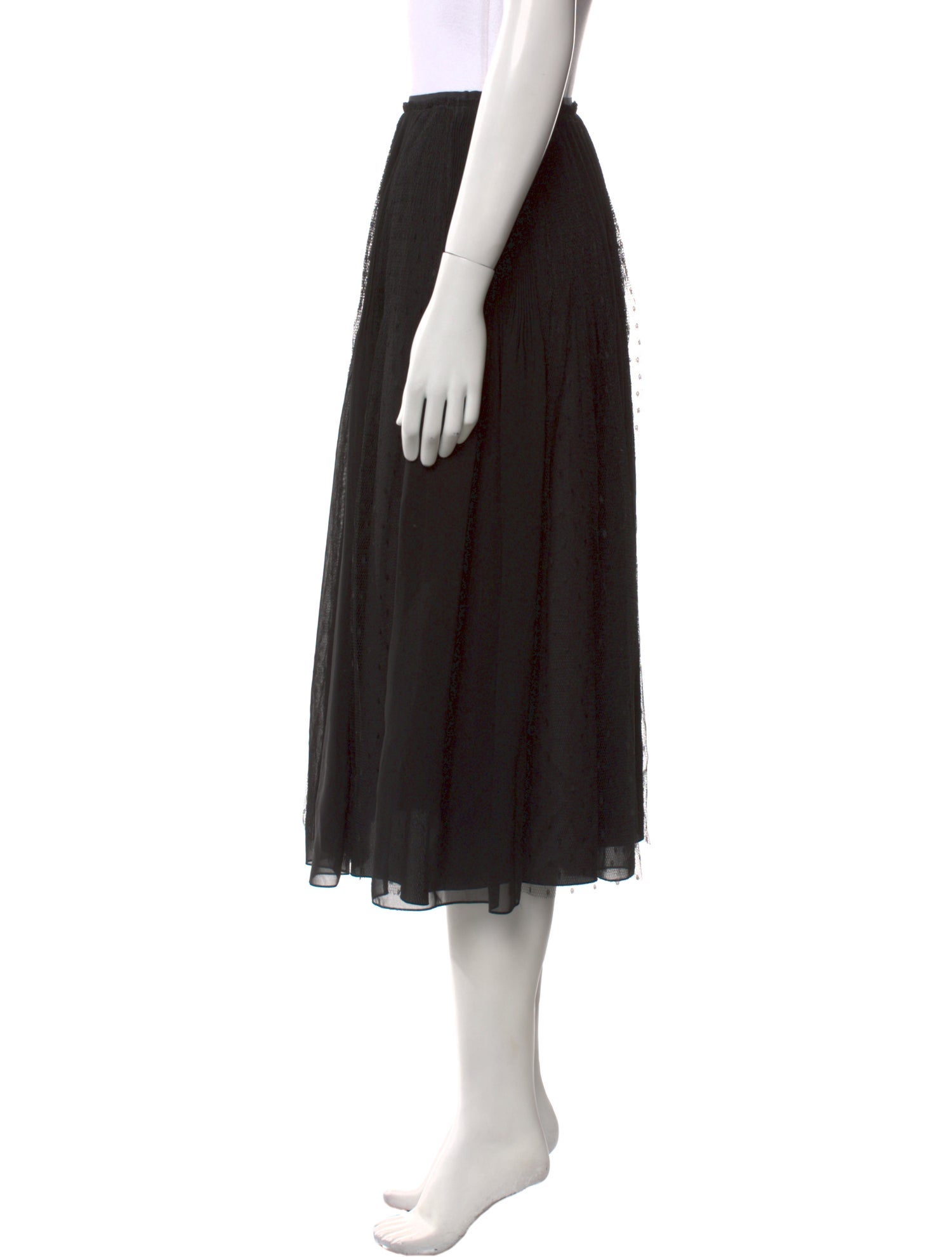 Red Valentino Lace Trim Embellishment Midi Length Skirt