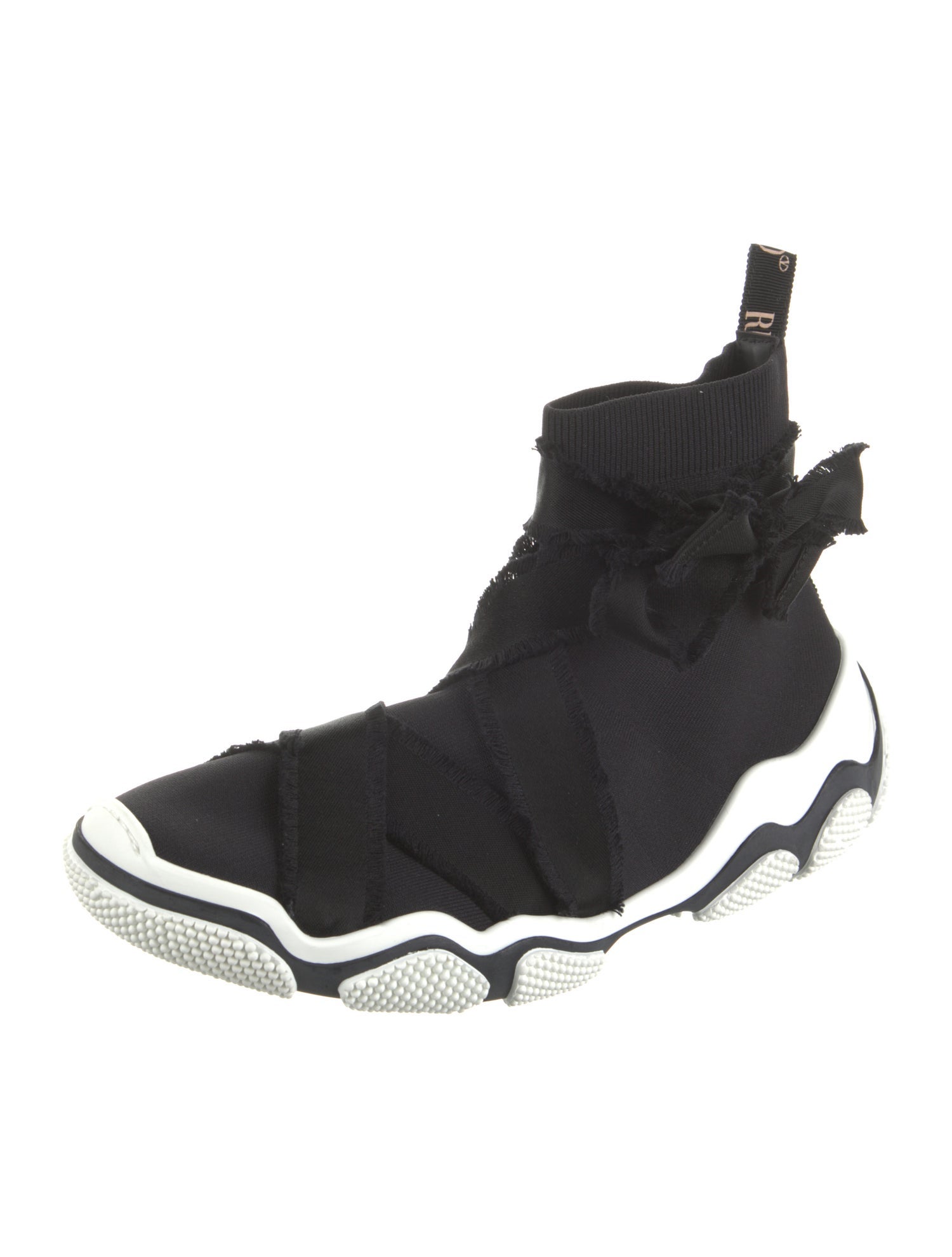 Red Valentino Raw-Edge Trim Athletic Sneakers